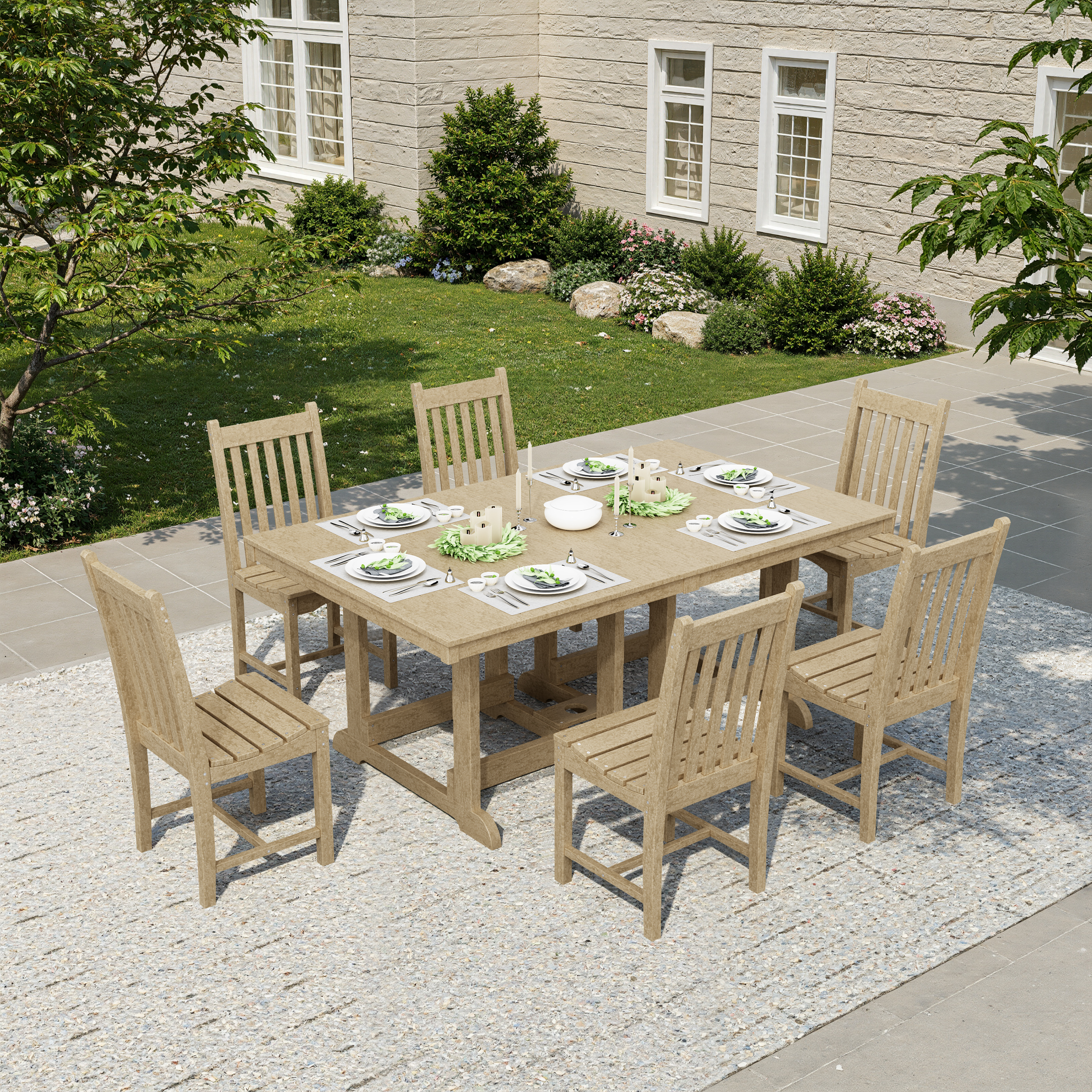 Classic 7-Piece Side Chair Rectangular Dining Set