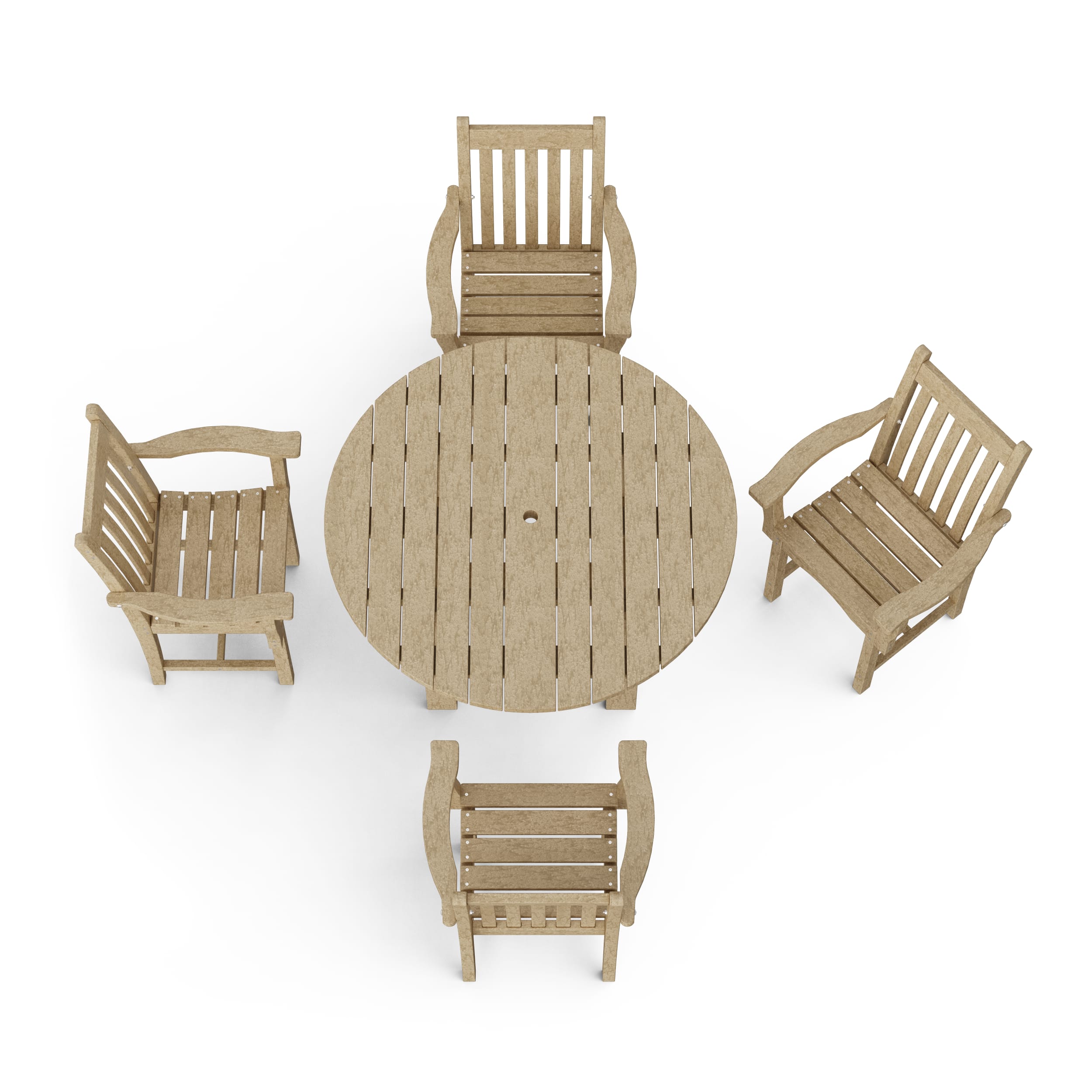 Classic 5-Piece Arm Chair Round Dining Set