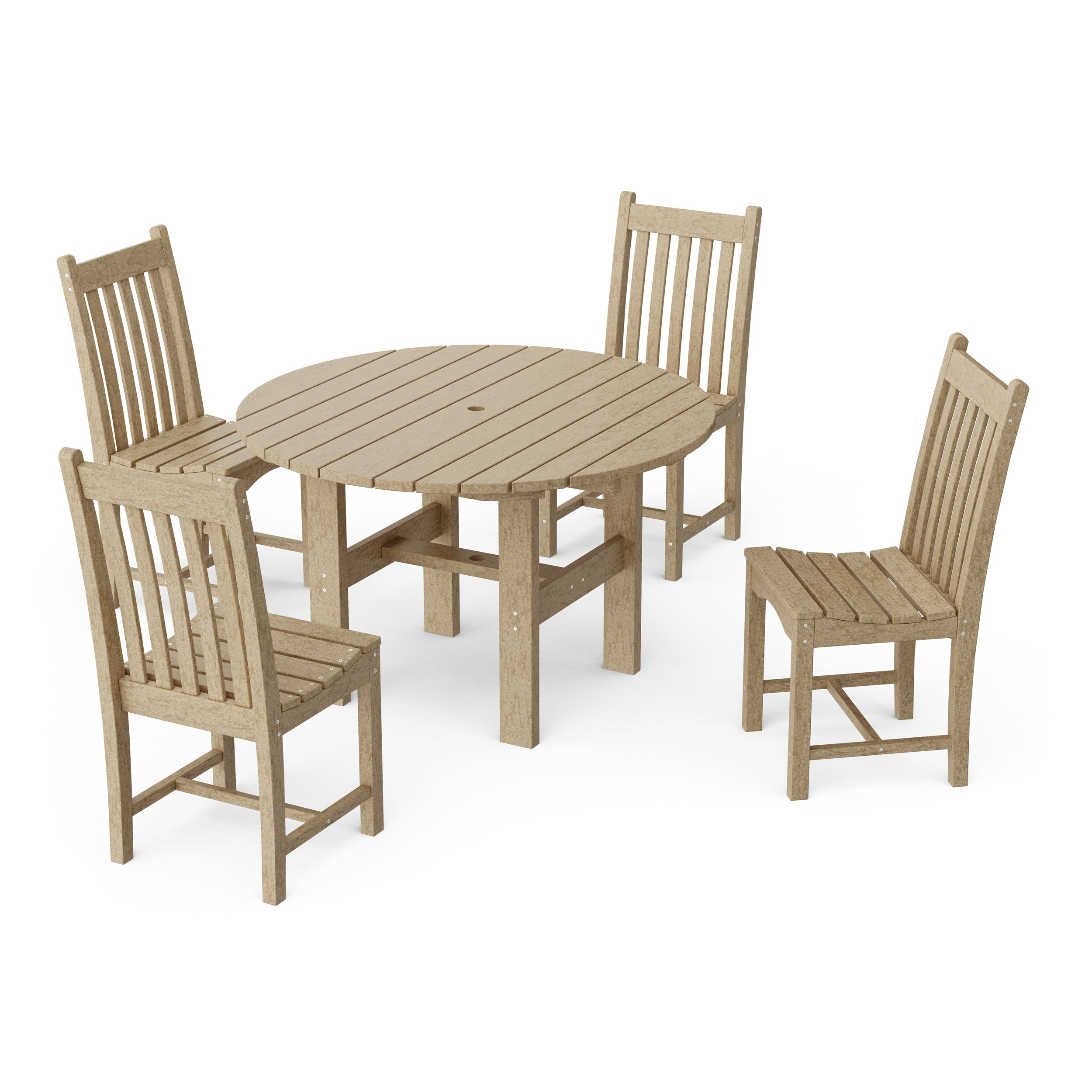 Classic 5-Piece Side Chair Round Dining Set