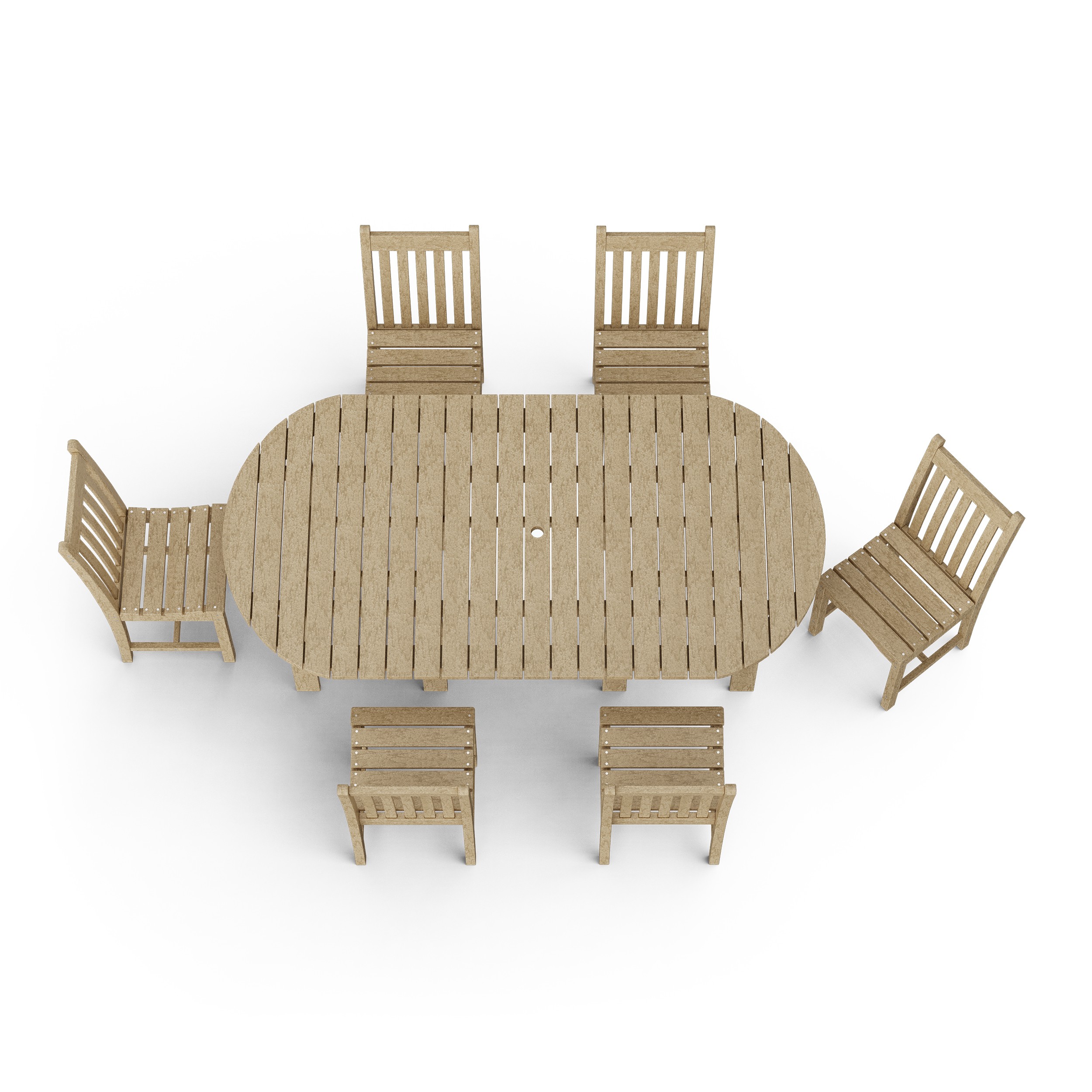 Classic 7-Piece Side Chair Oval Dining Set