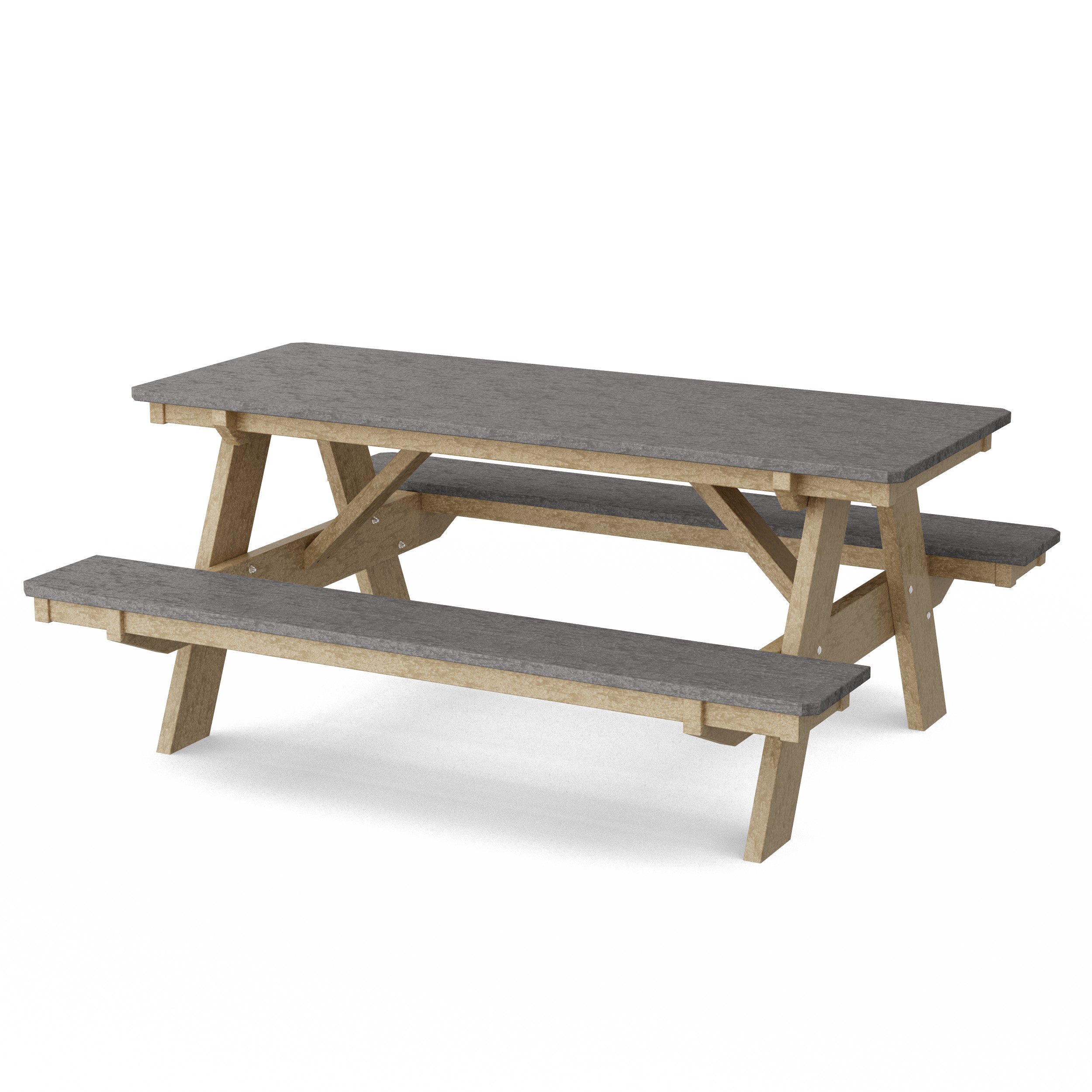 Heritage 72" Picnic Table with Attached Benches