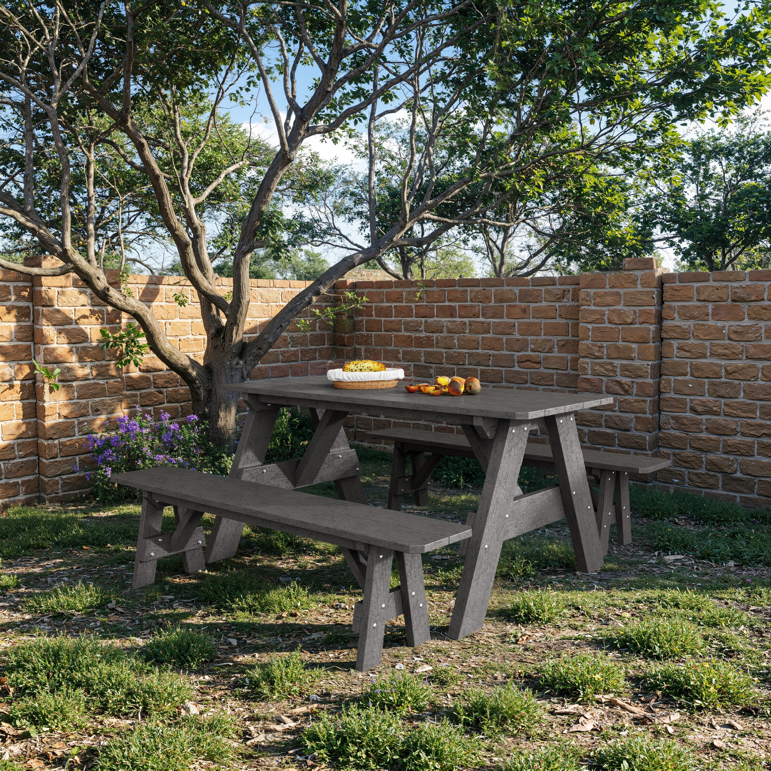 Heritage 72" Picnic Table with Detached Benches