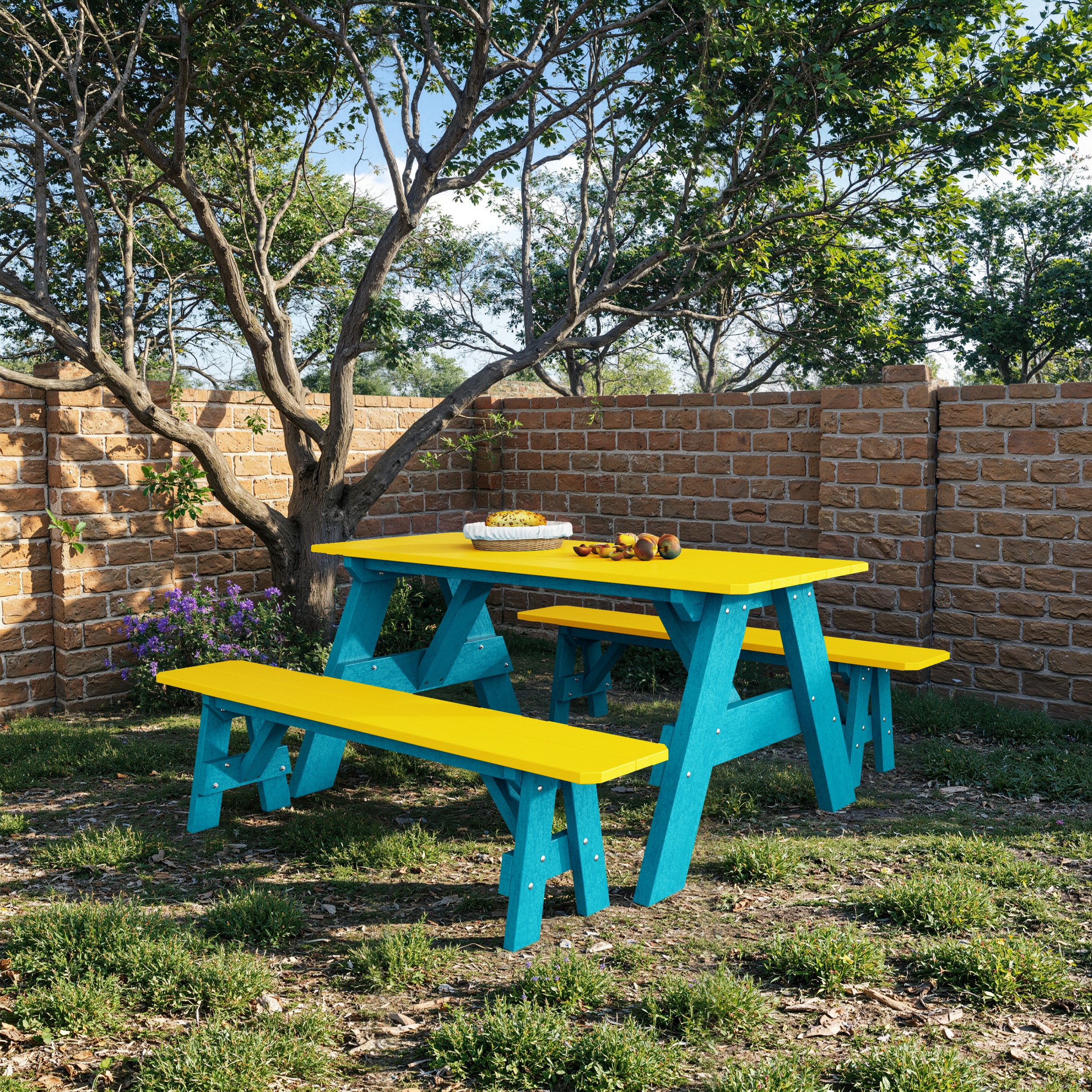 Heritage 72" Picnic Table with Detached Benches