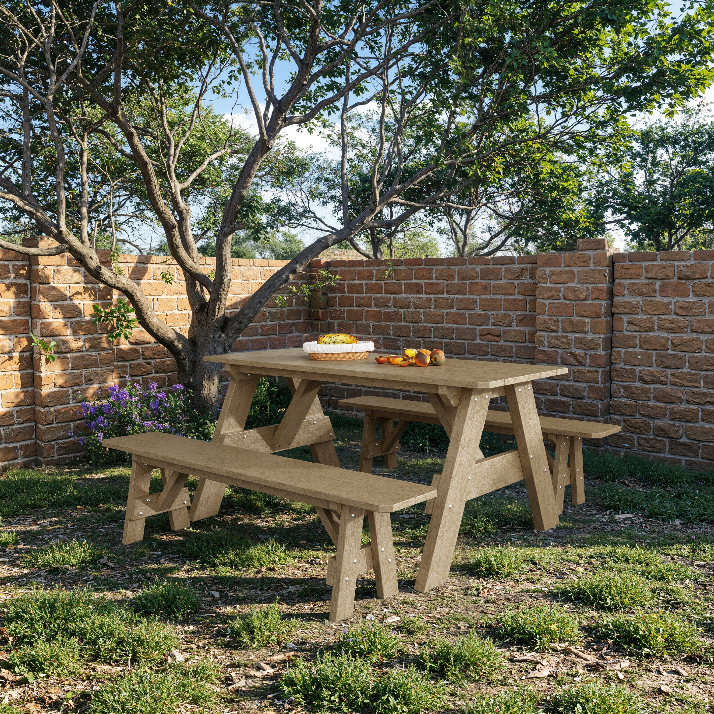Heritage 72" Picnic Table with Detached Benches