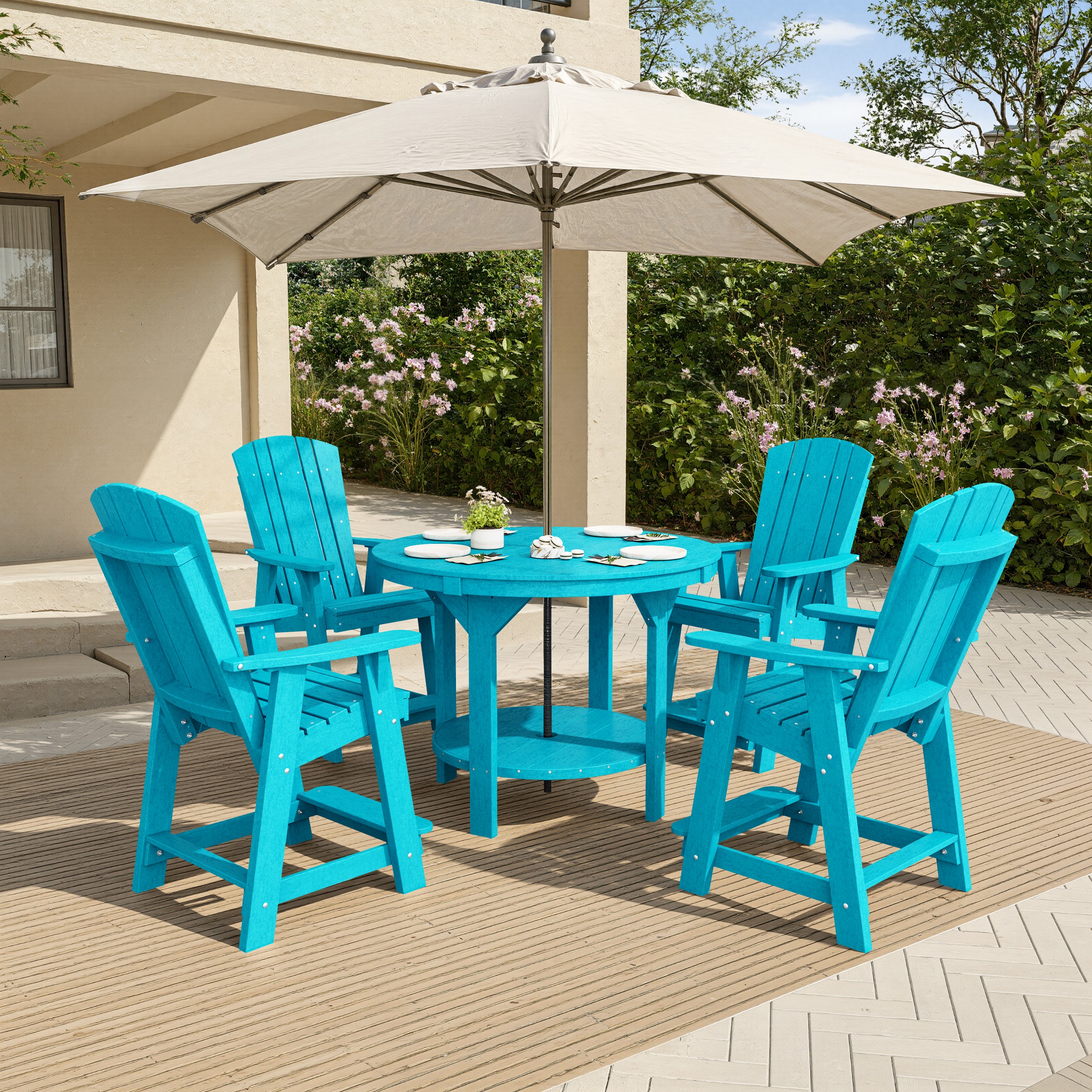 Heritage 5-Piece Round Counter Height Dining Set