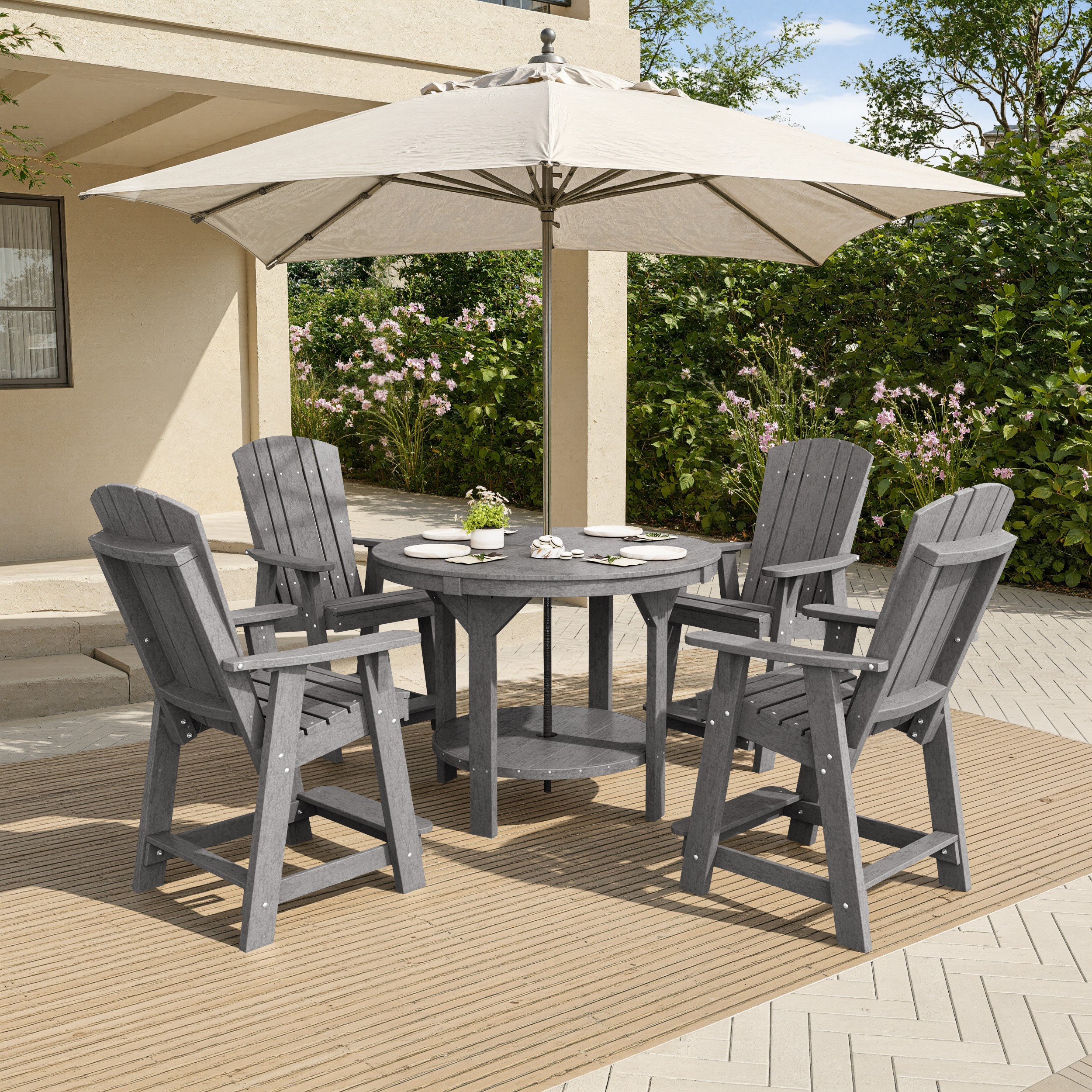 Heritage 5-Piece Round Counter Height Dining Set