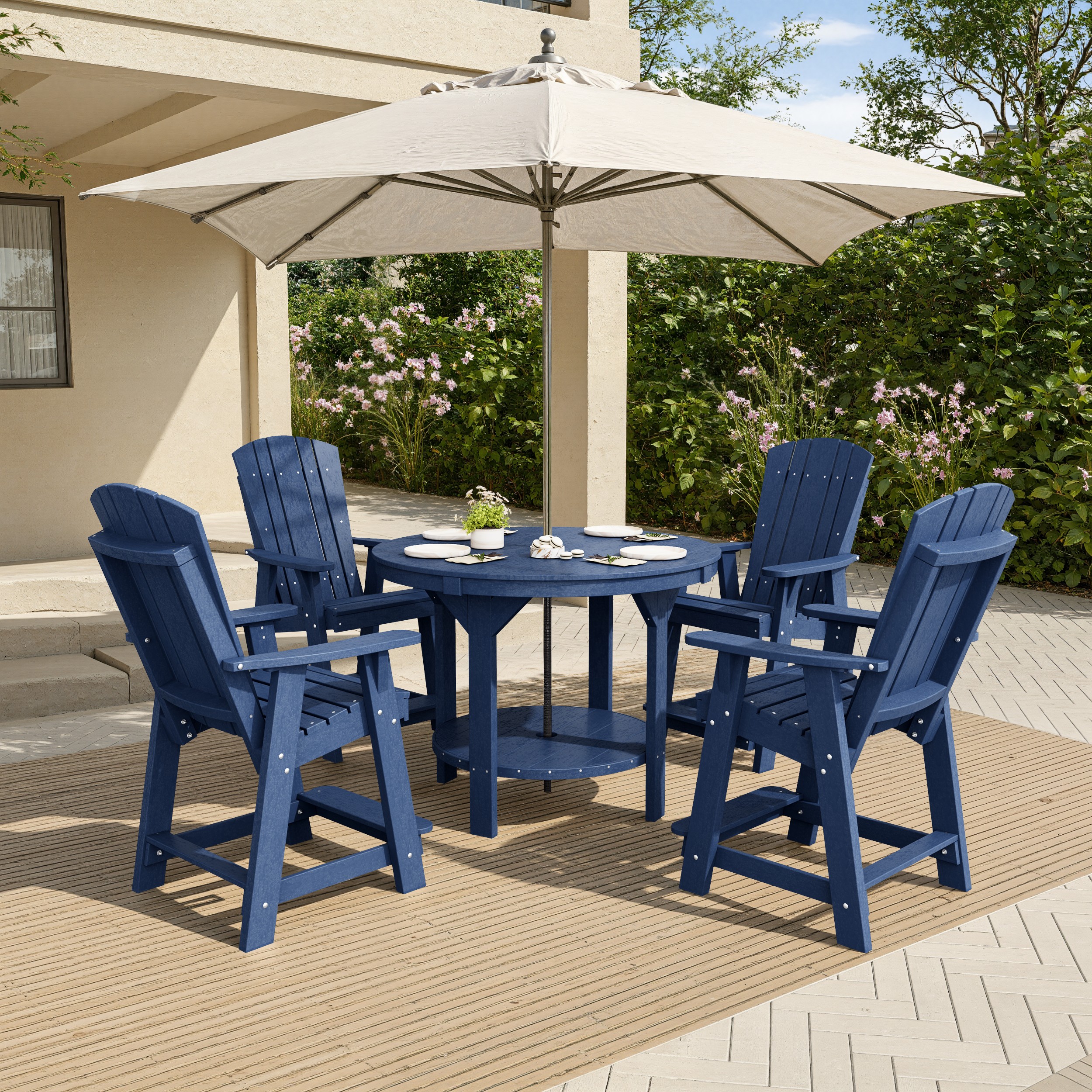 Heritage 5-Piece Round Counter Height Dining Set