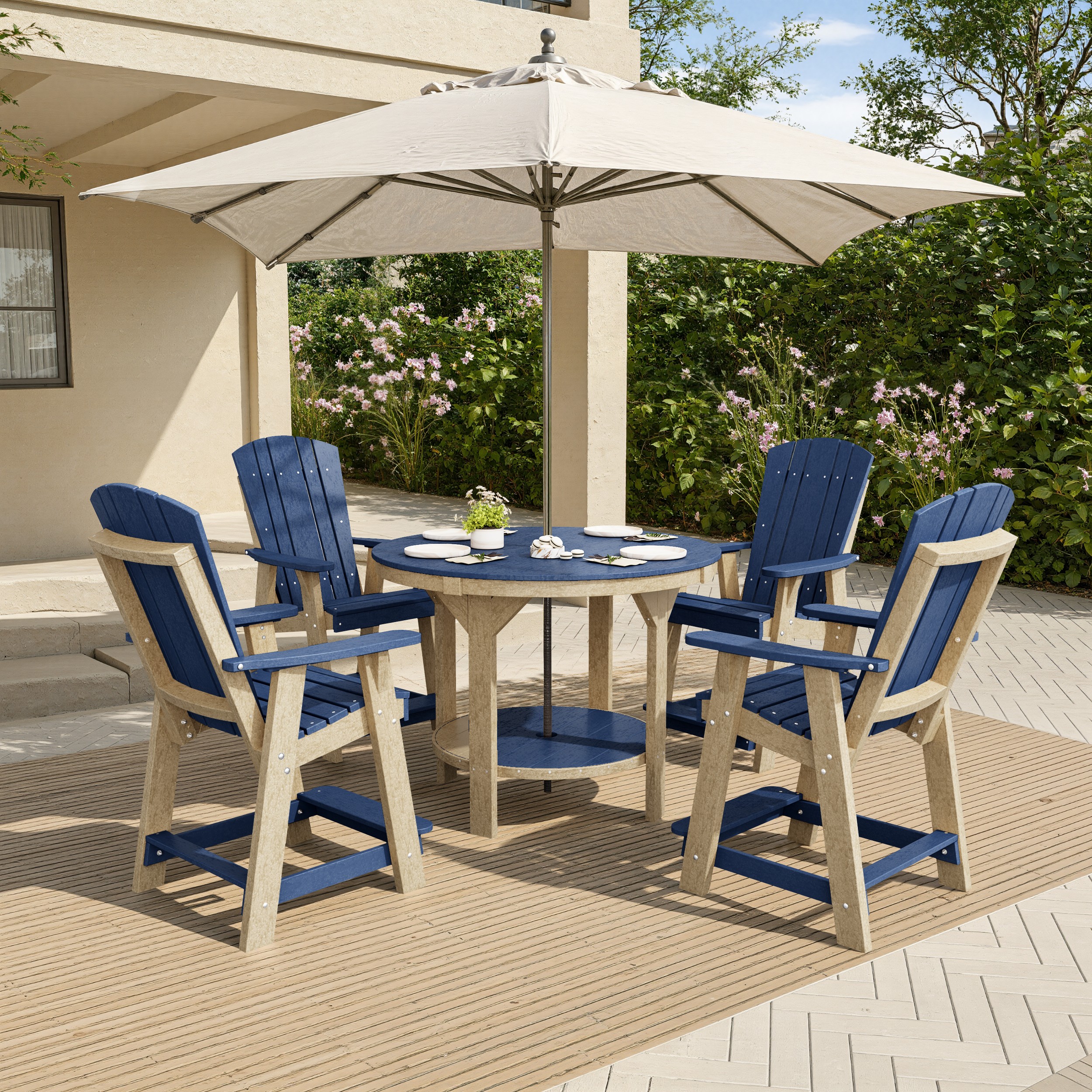 Heritage 5-Piece Round Counter Height Dining Set