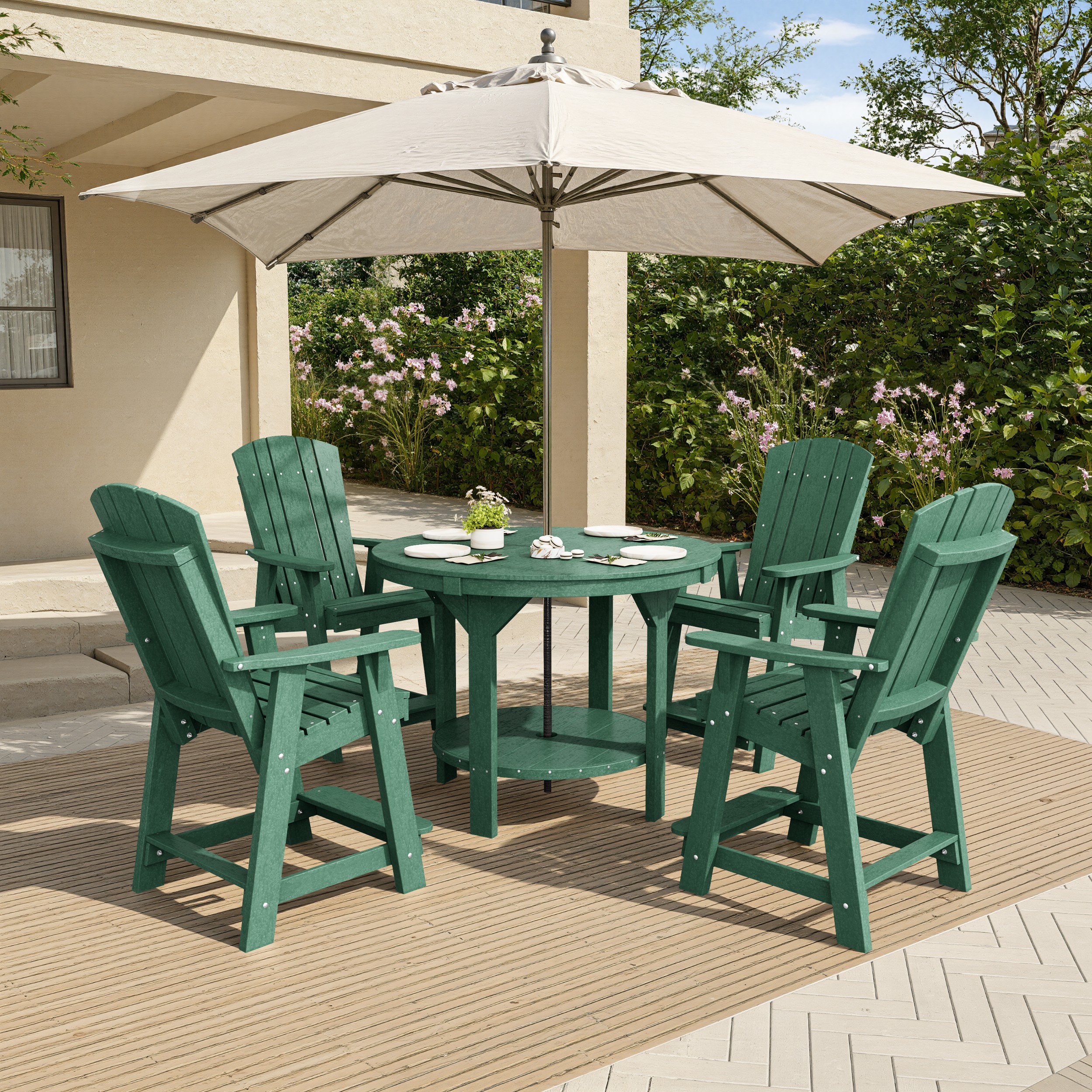 Heritage 5-Piece Round Counter Height Dining Set