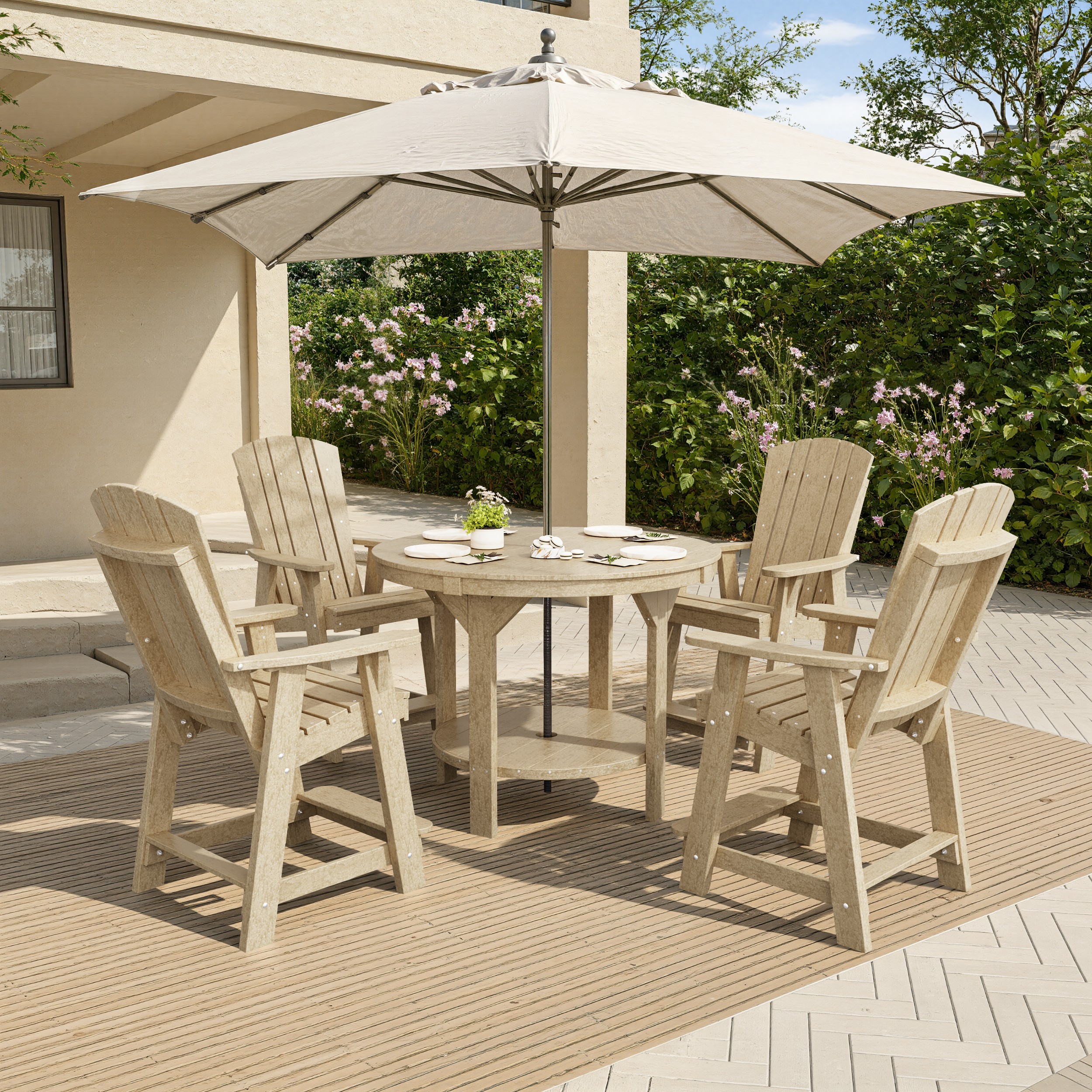 Heritage 5-Piece Round Counter Height Dining Set