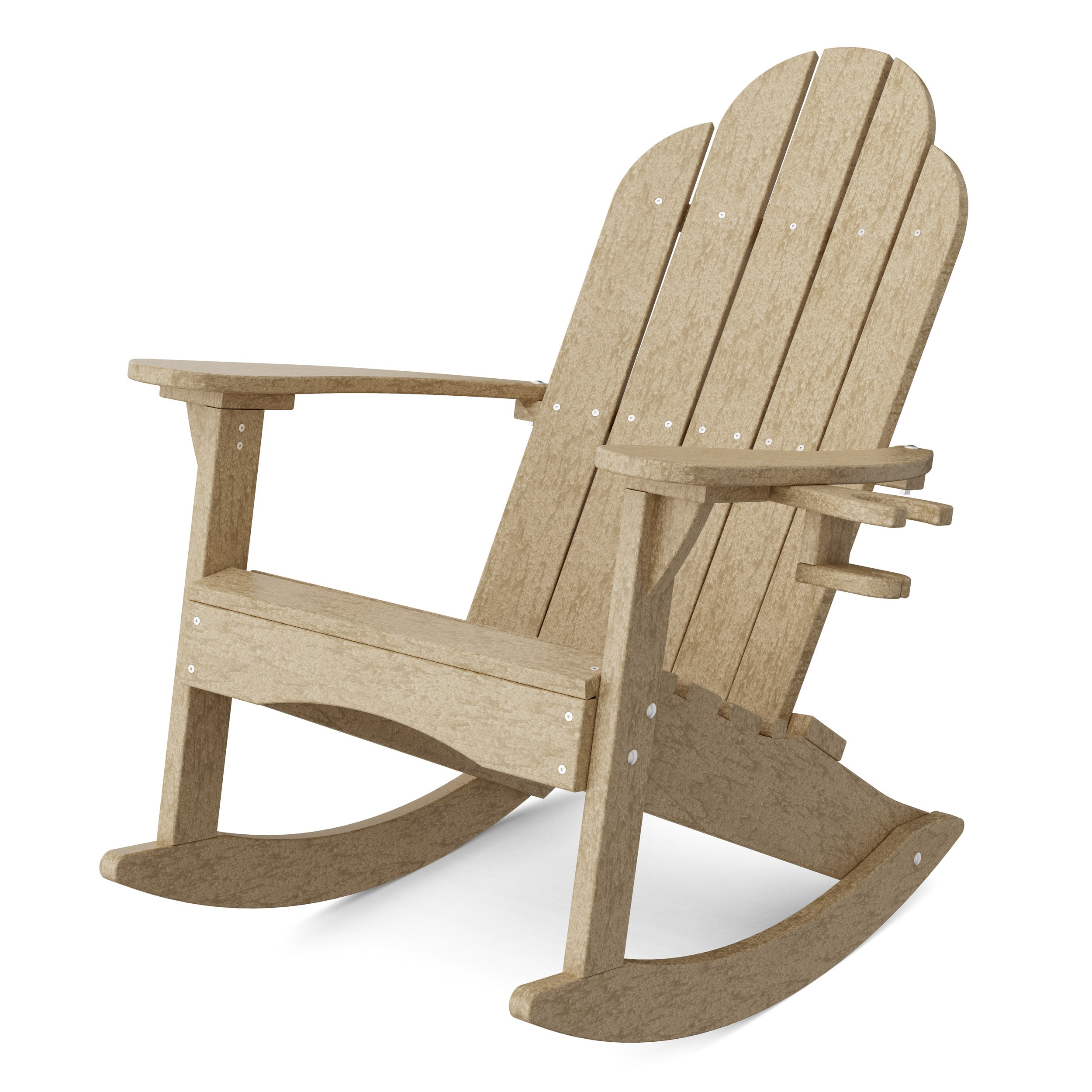 Classic Adirondack Rocking Chair with Cup Holder