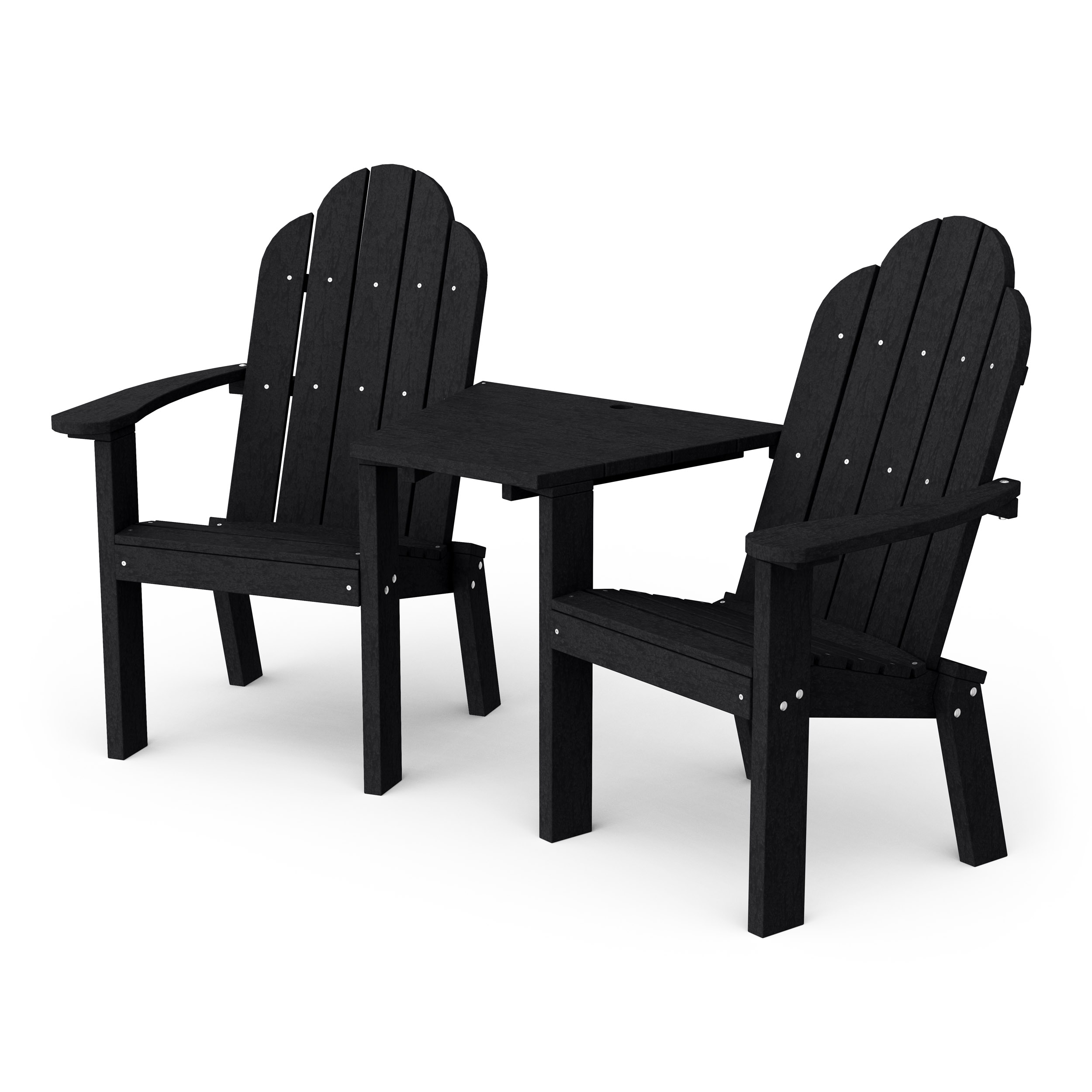 Classic 3-Piece Adirondack Set with Angled Connecting Table