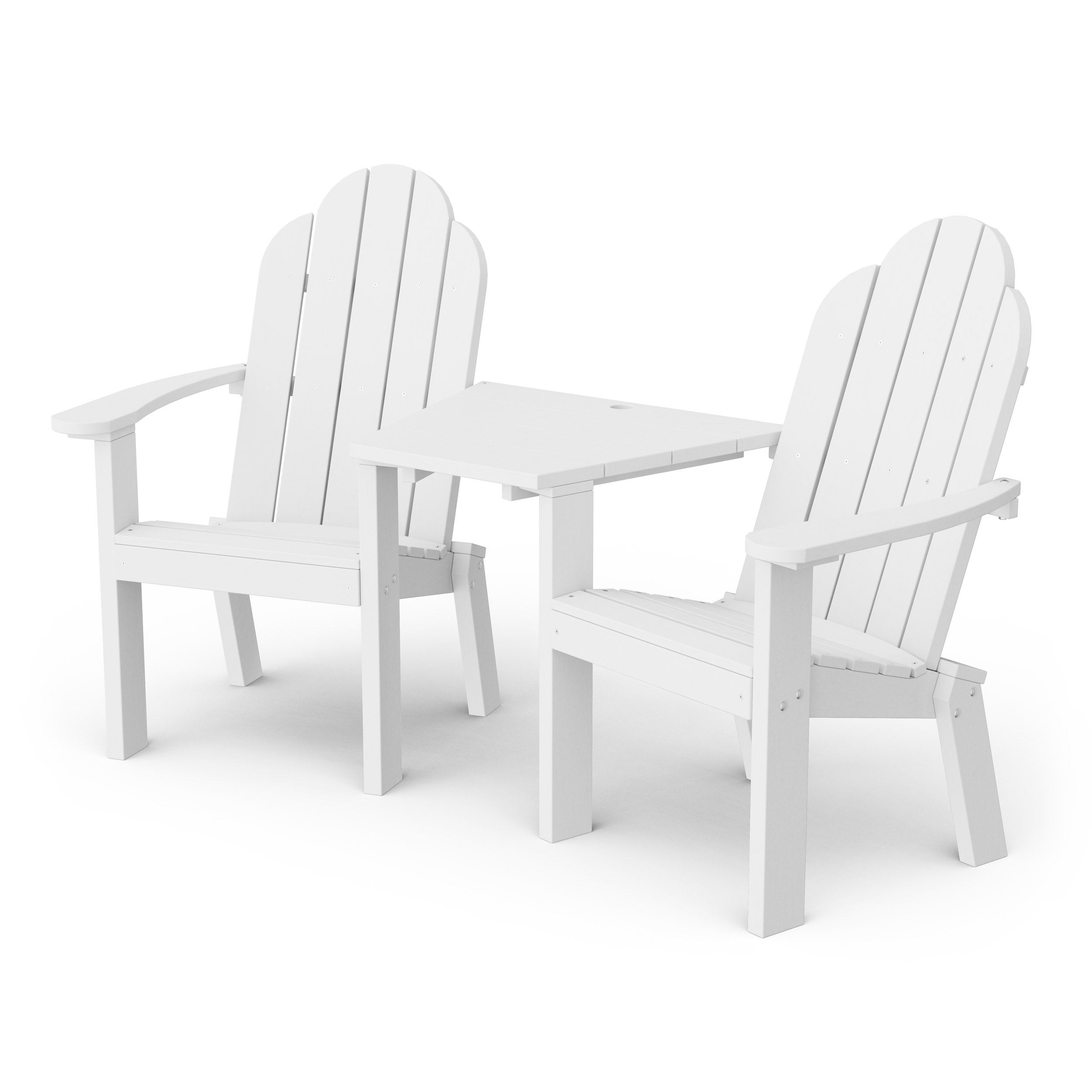 Classic 3-Piece Adirondack Set with Angled Connecting Table