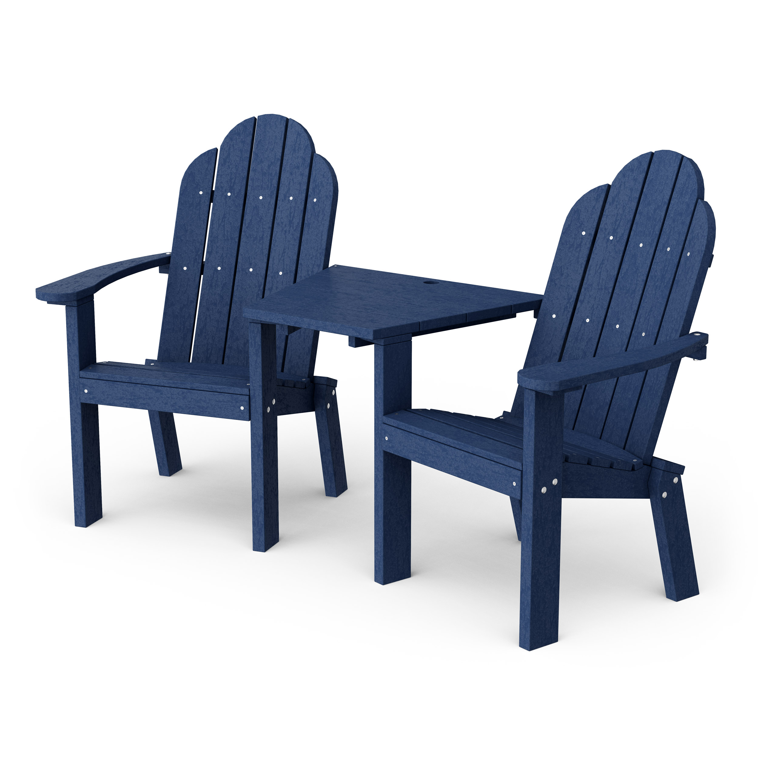 Classic 3-Piece Adirondack Set with Angled Connecting Table
