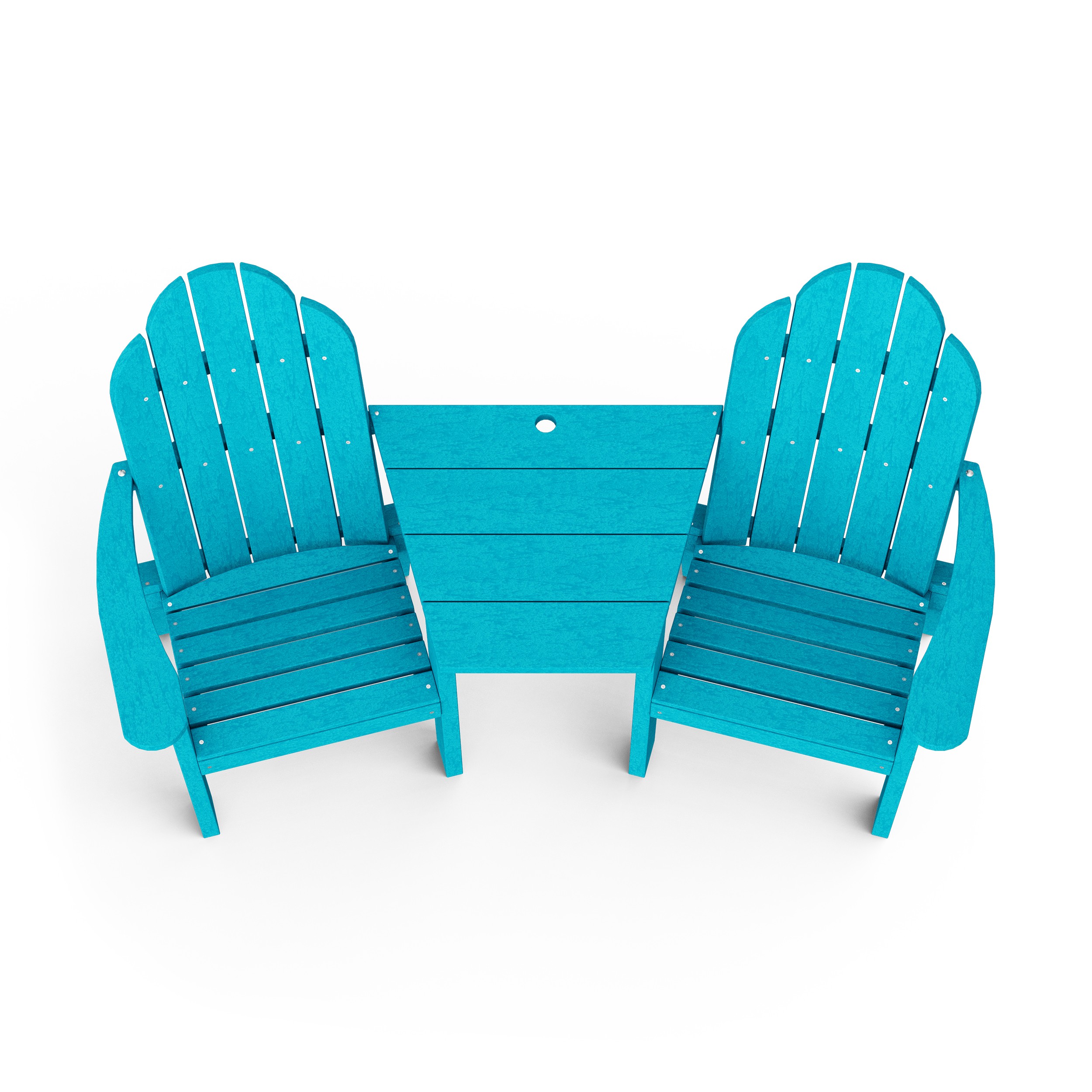 Classic 3-Piece Adirondack Set with Angled Connecting Table