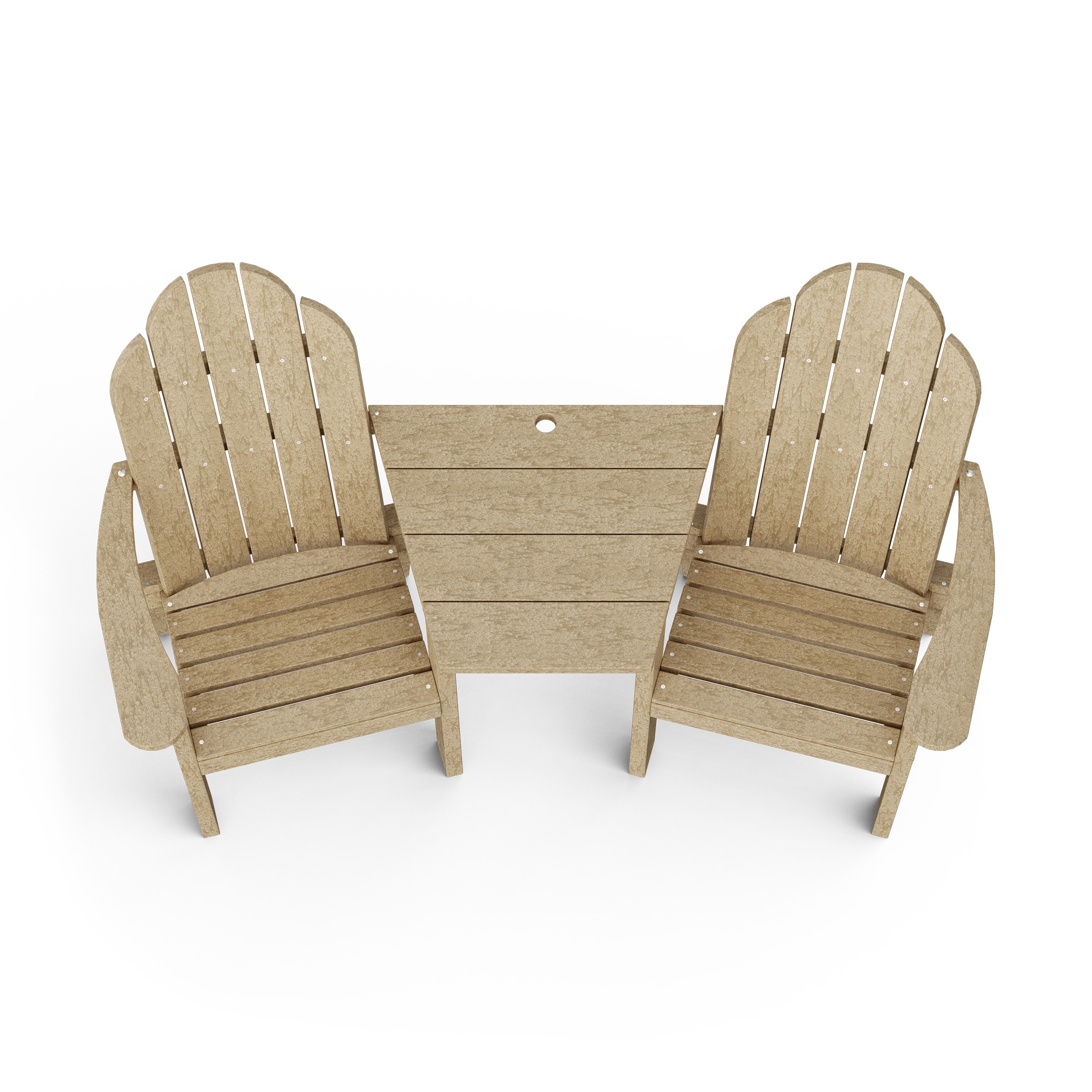Classic 3-Piece Adirondack Set with Angled Connecting Table