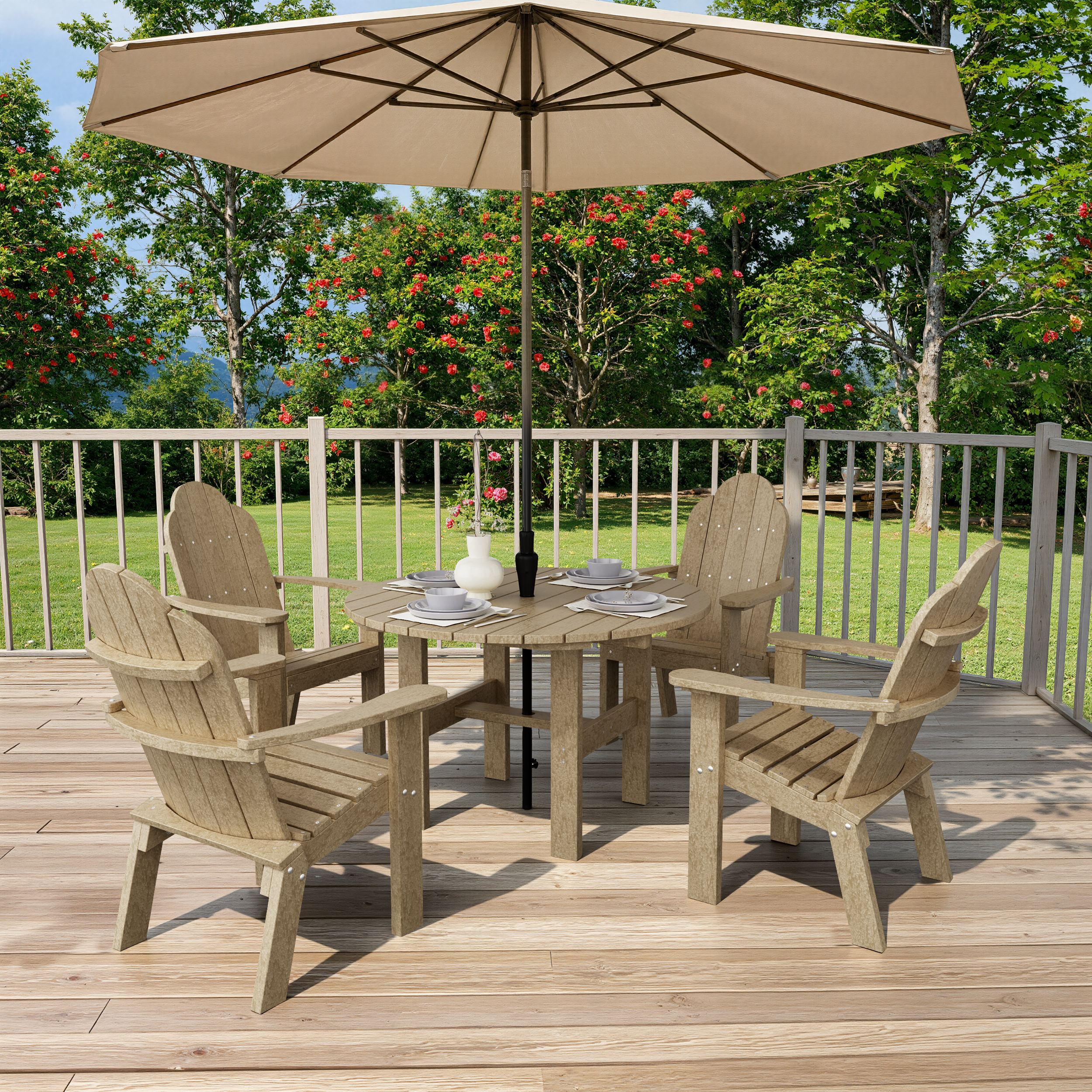 Classic Adirondack 5-Piece Round Dining Set