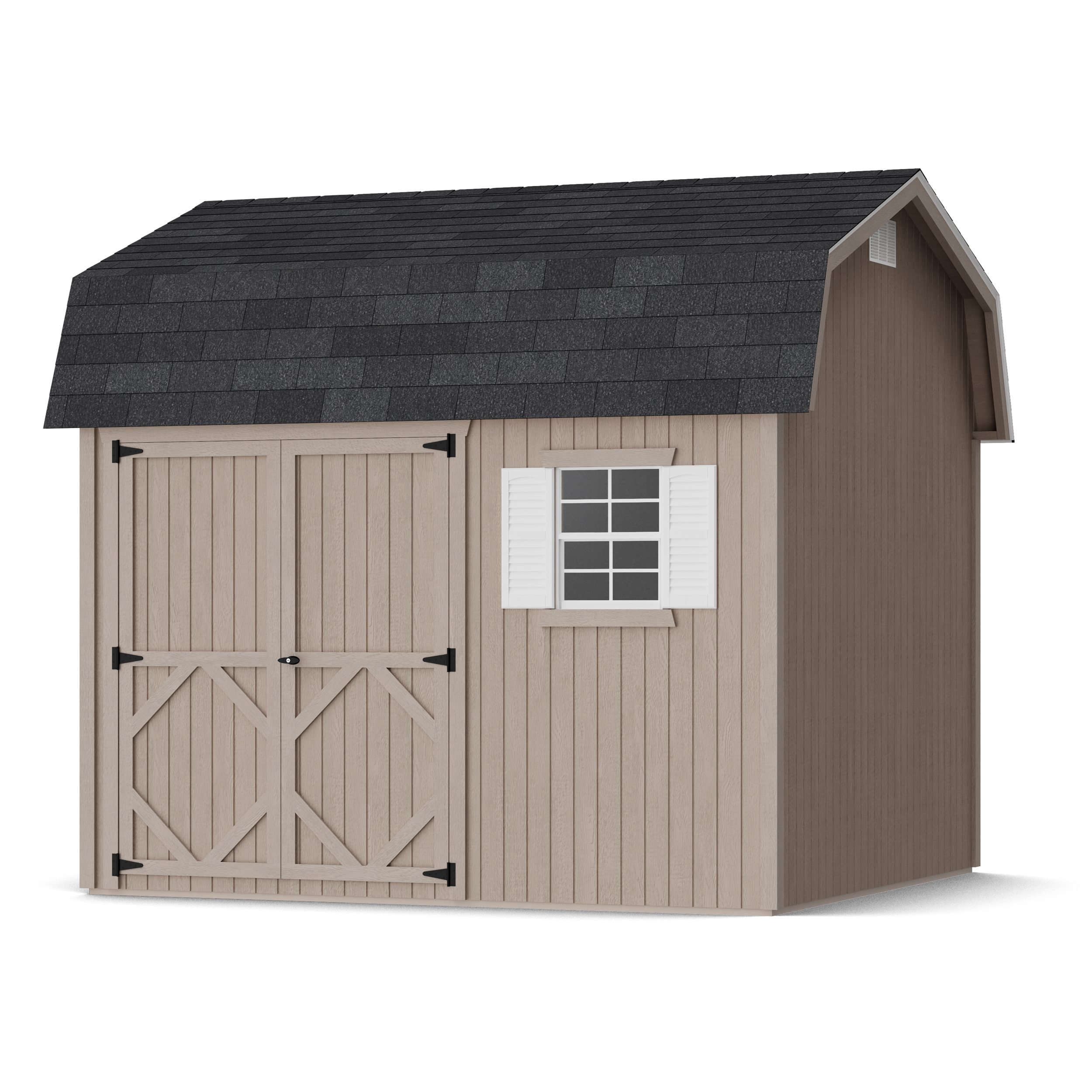 Rendering of Classic Workshop Barn Shed in assembly process ready to be painted.