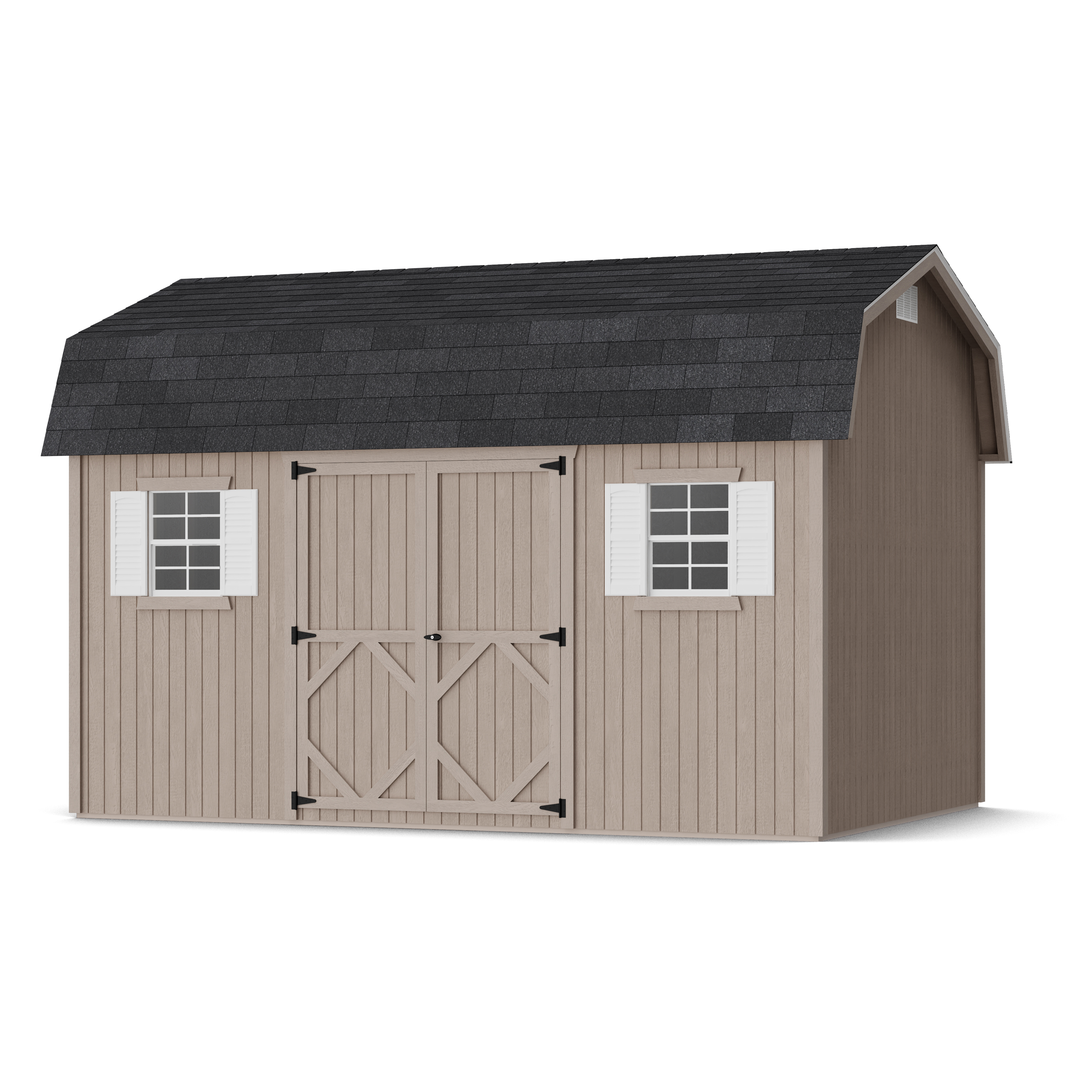 Rendering of Classic Workshop Barn Shed in assembly process ready to be painted.