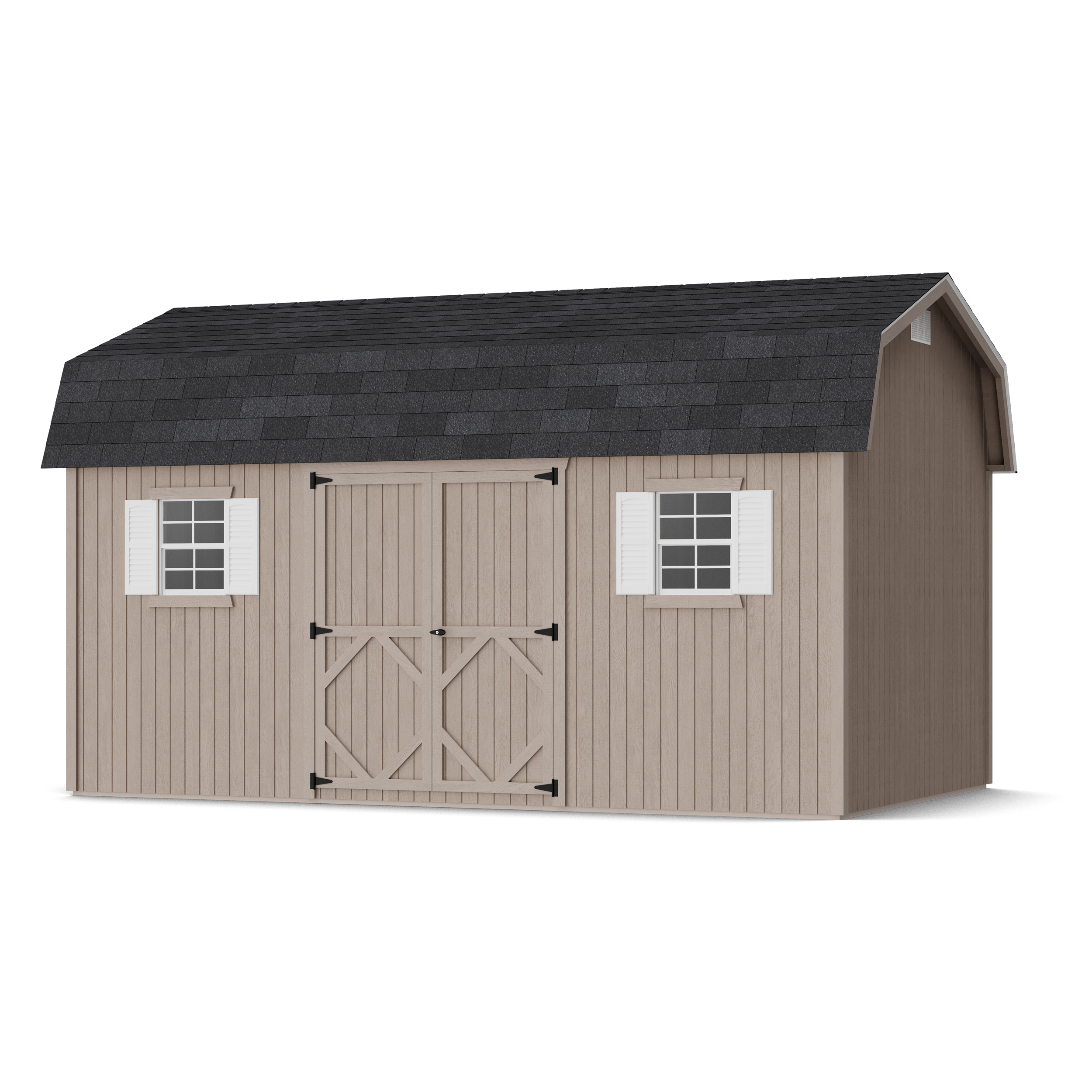 Rendering of Classic Workshop Barn Shed in assembly process ready to be painted.