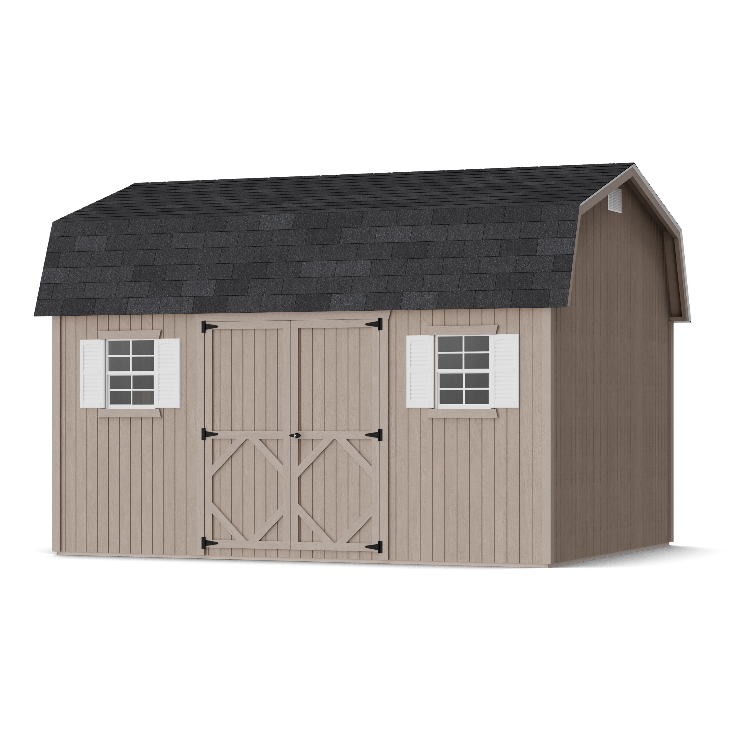 Rendering of Classic Workshop Barn Shed in assembly process ready to be painted.