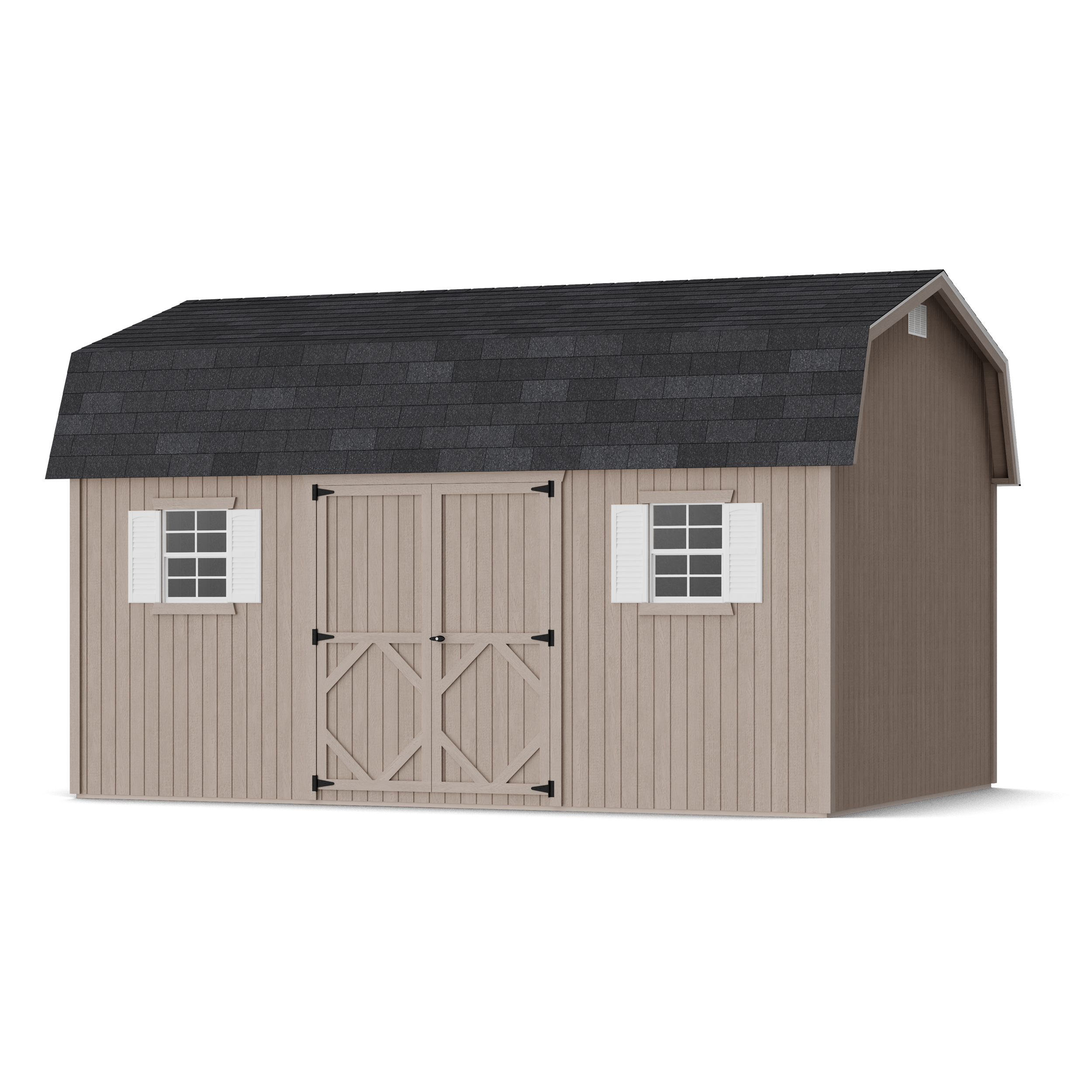 Rendering of Classic Workshop Barn Shed in assembly process ready to be painted.