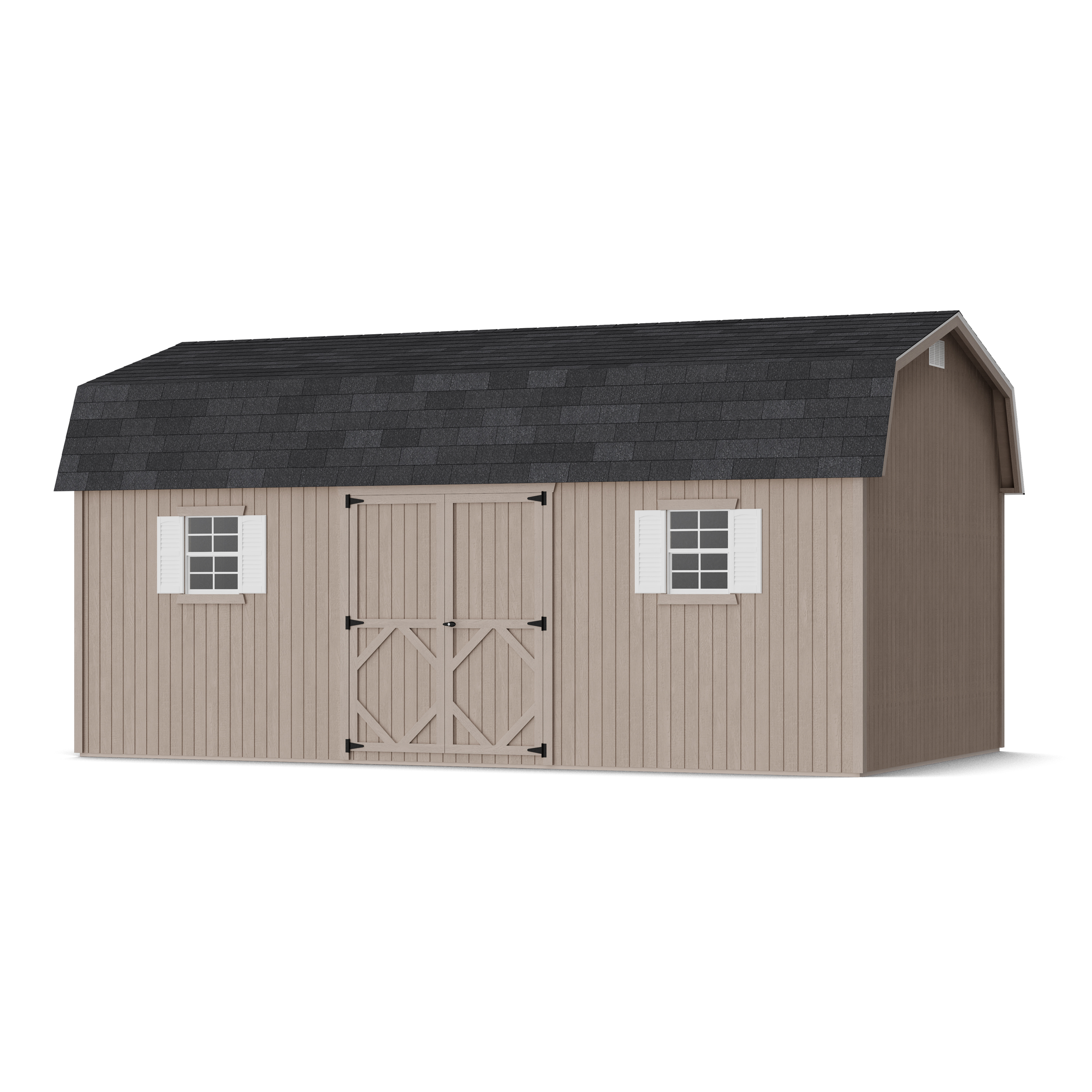 Rendering of Classic Workshop Barn Shed in assembly process ready to be painted.