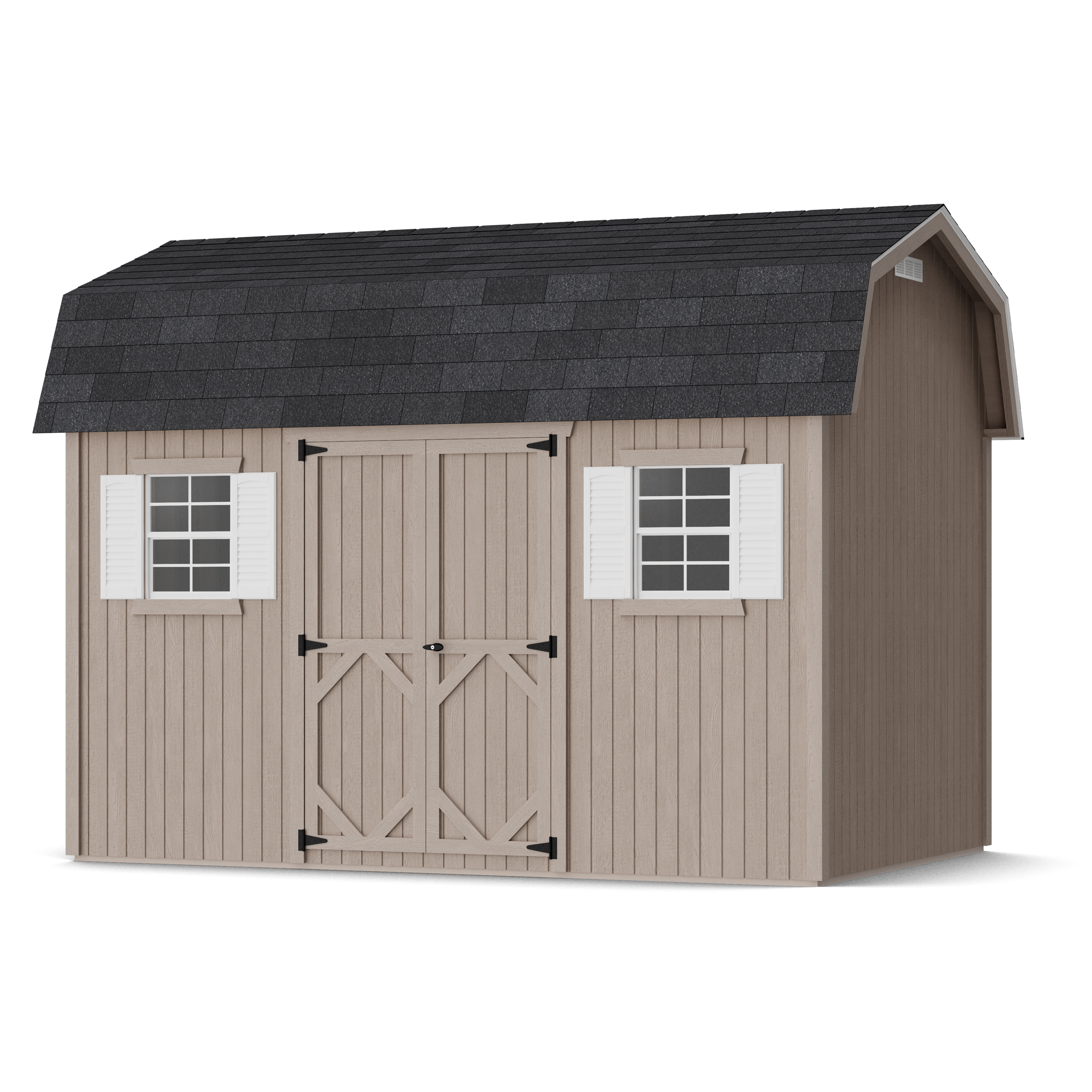 Rendering of Classic Workshop Barn Shed in assembly process ready to be painted.