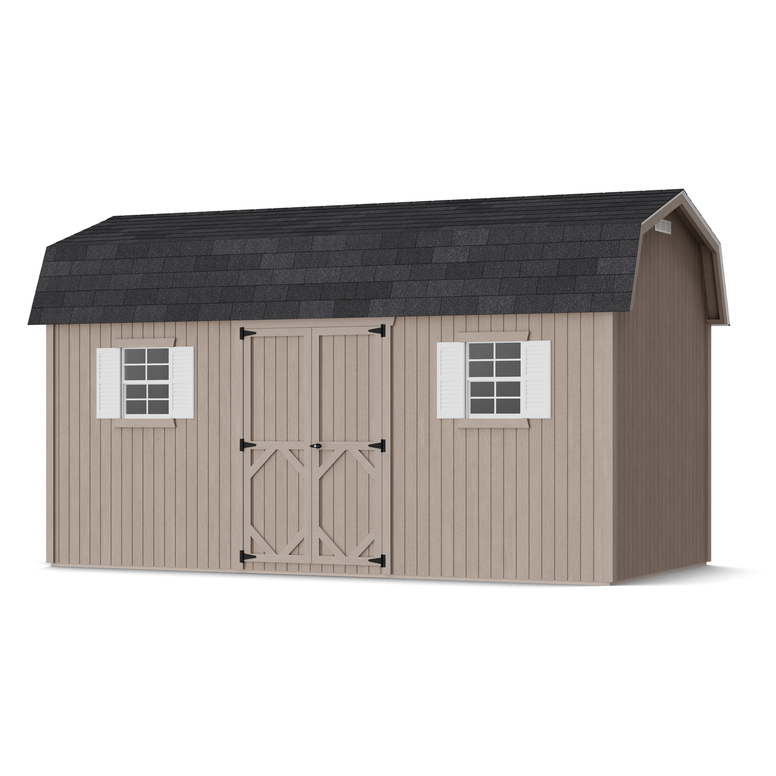 Rendering of Classic Workshop Barn Shed in assembly process ready to be painted.