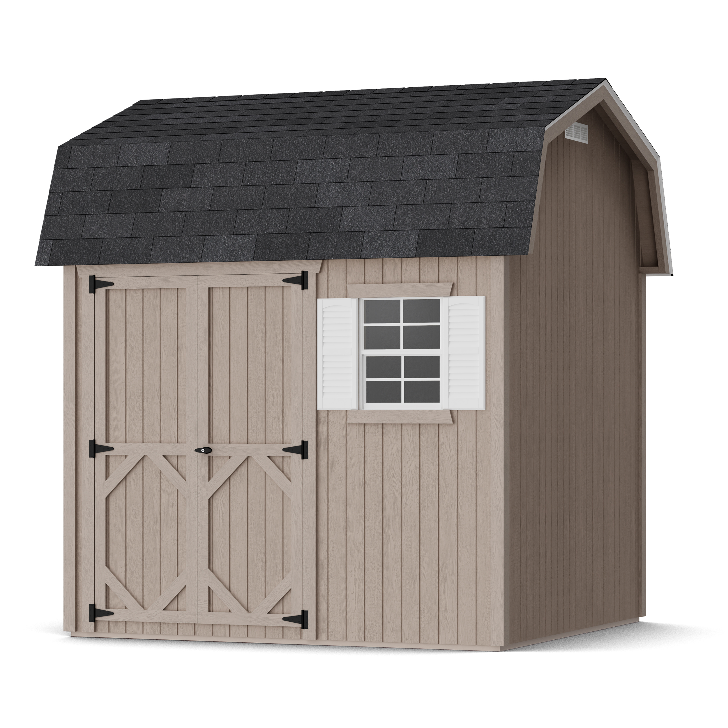 Rendering of Classic Workshop Barn Shed in assembly process ready to be painted.