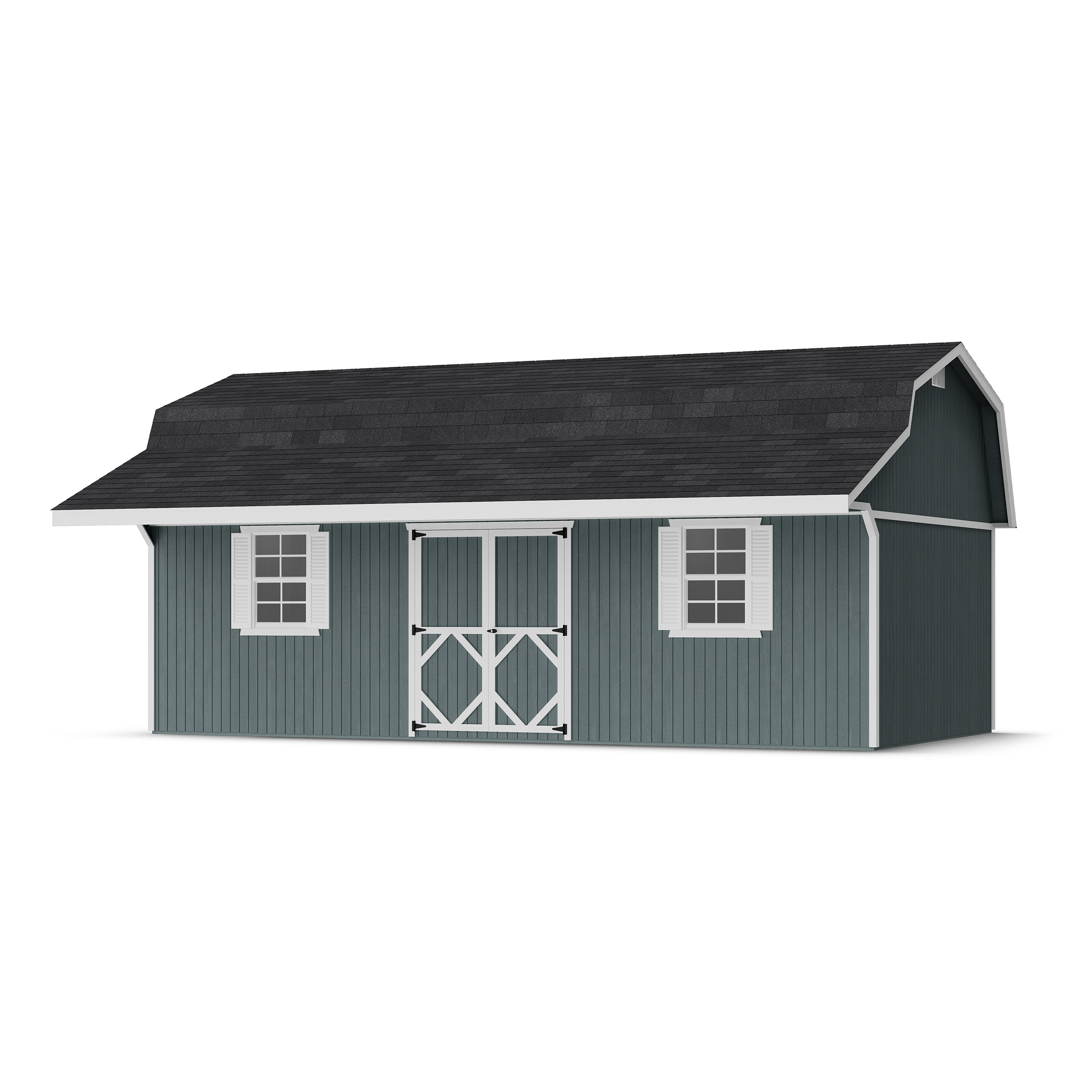 Classic Gambrel Barn Shed with Overhang