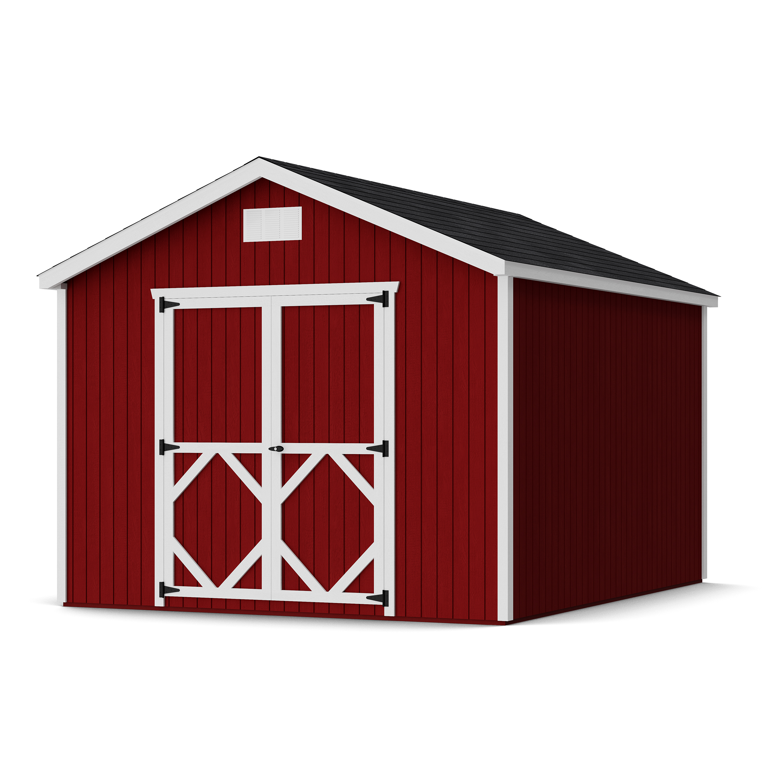 Rendering of Classic Gable Shed with shingles and paint.