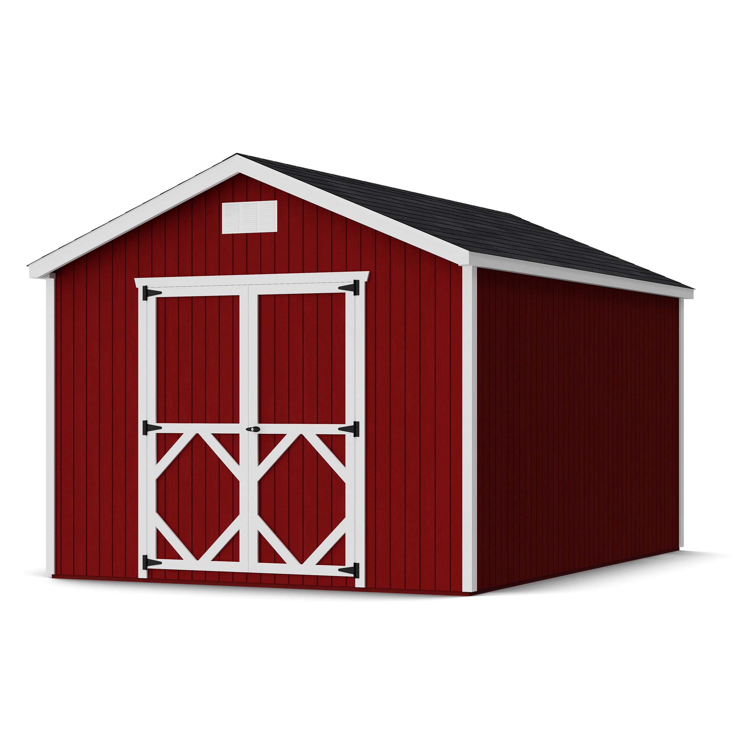 Rendering of Classic Gable Shed with shingles and paint.