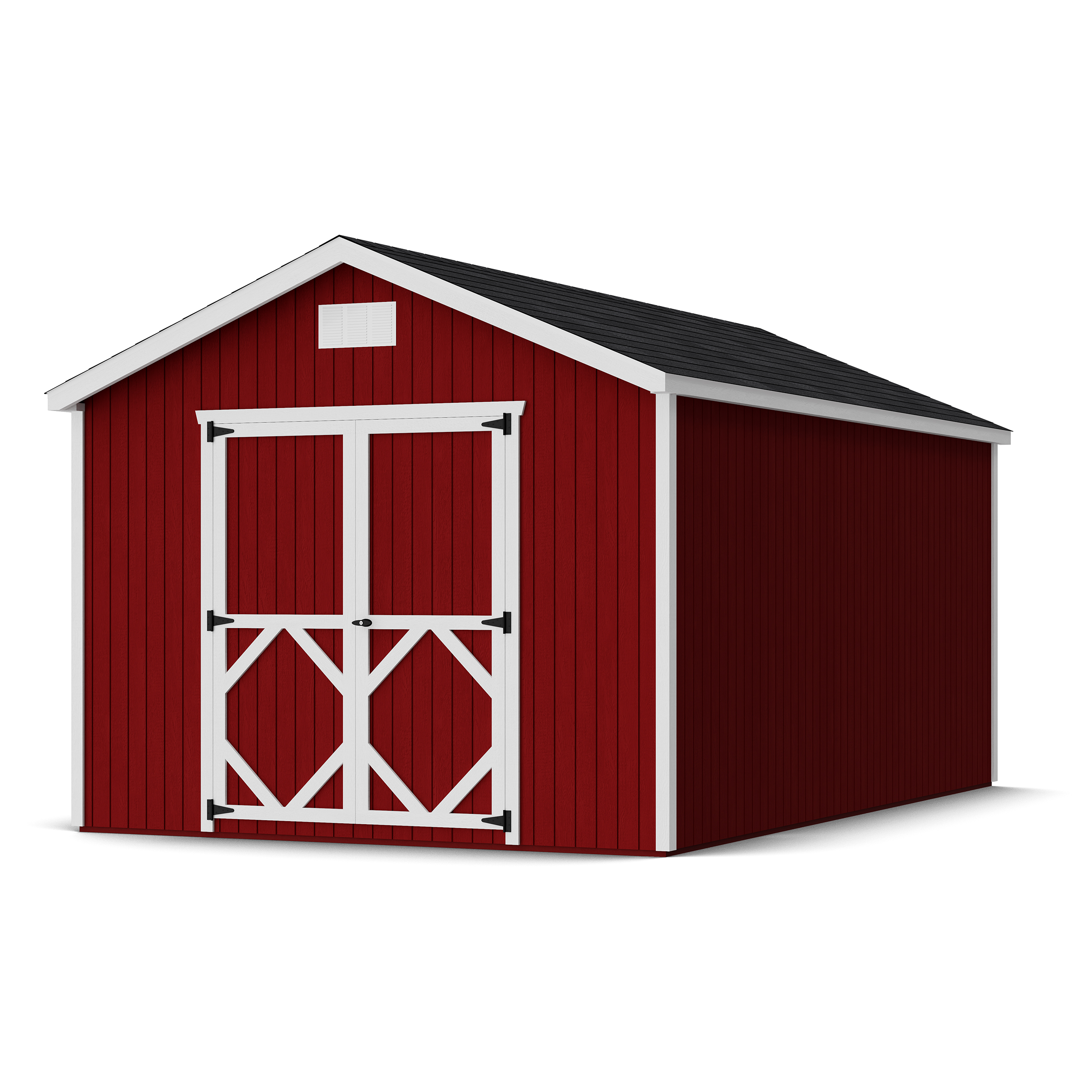Rendering of Classic Gable Shed with shingles and paint.