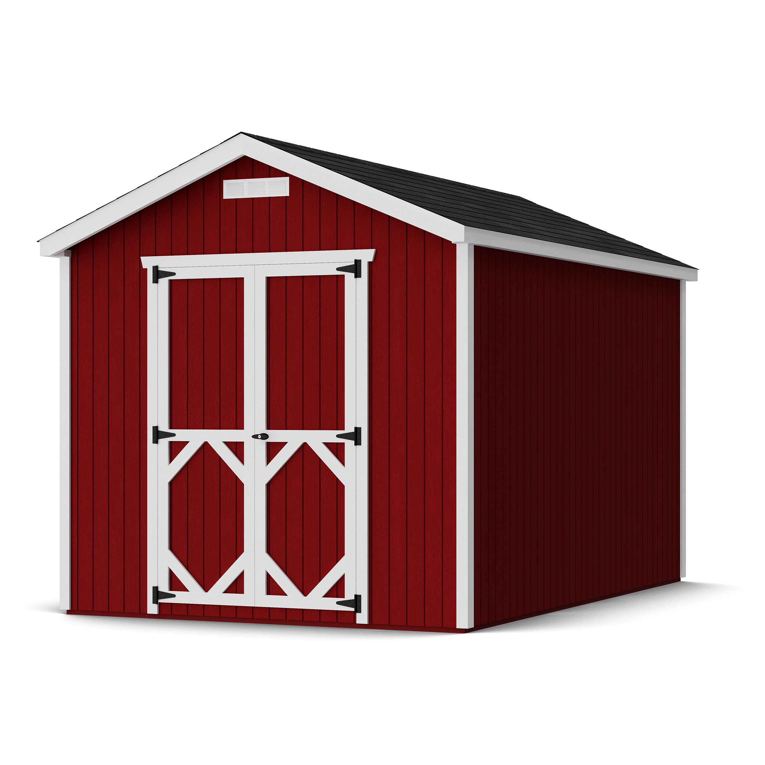 Rendering of Classic Gable Shed with shingles and paint.