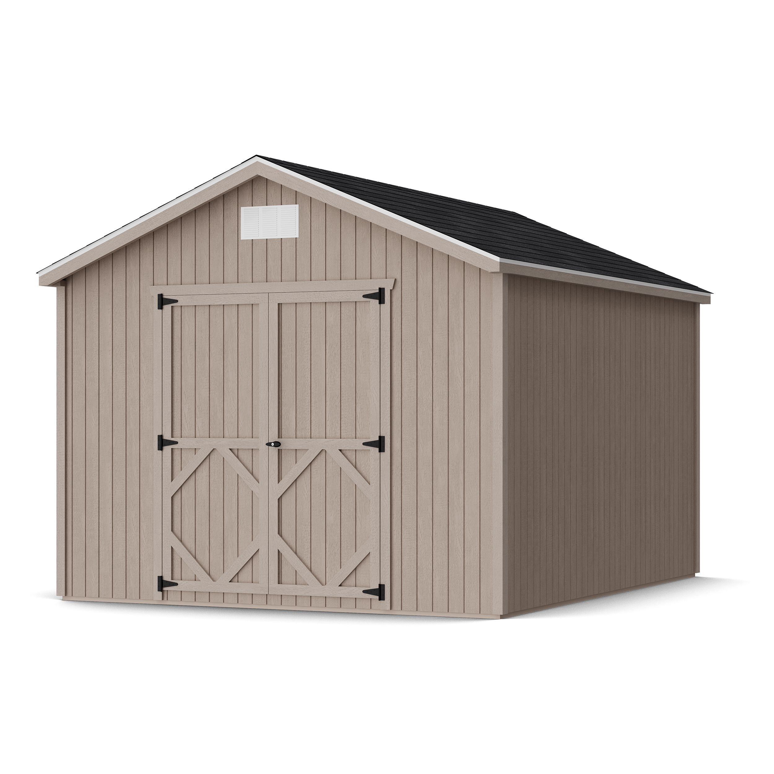Rendering of Classic Gable Shed in assembly process ready to be painted.