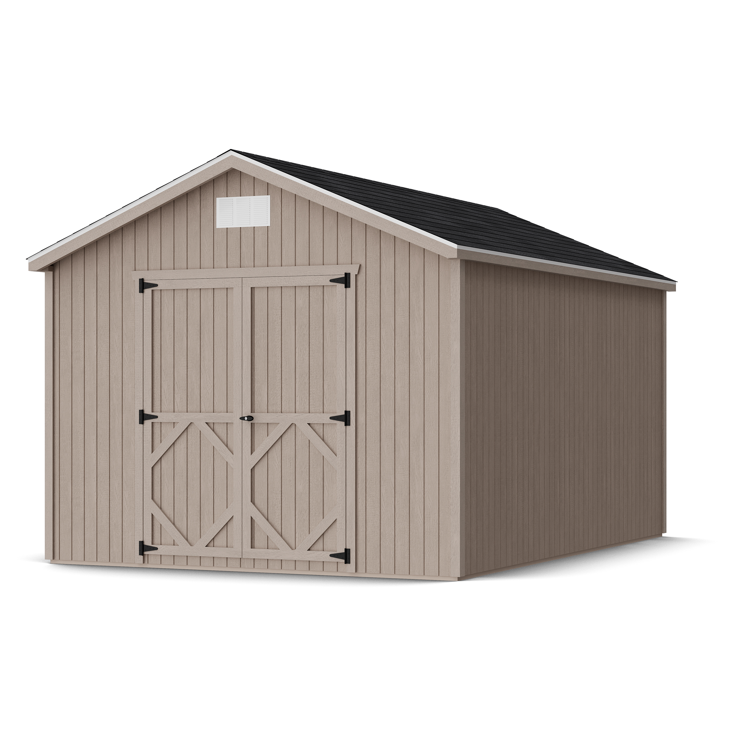 Rendering of Classic Gable Shed in assembly process ready to be painted.