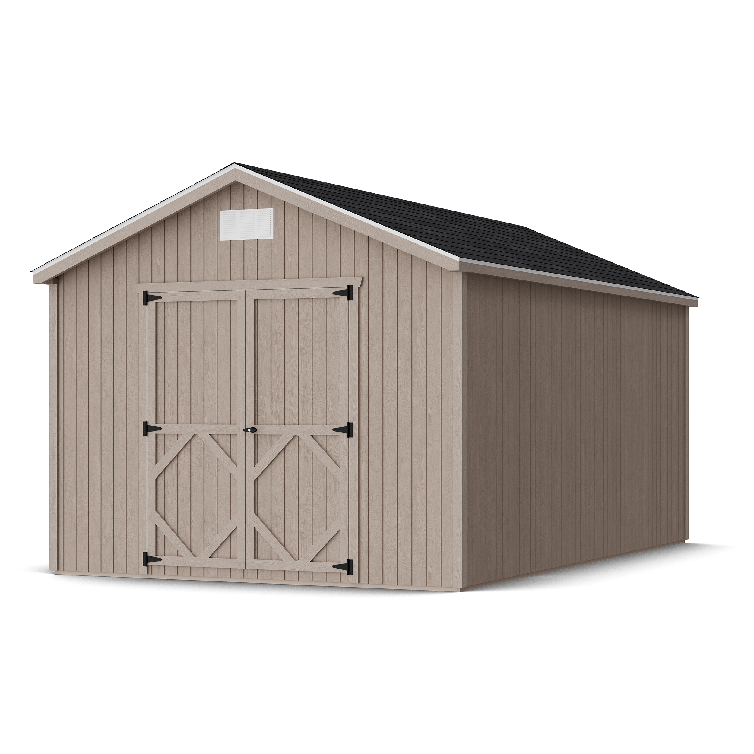 Rendering of Classic Gable Shed in assembly process ready to be painted.