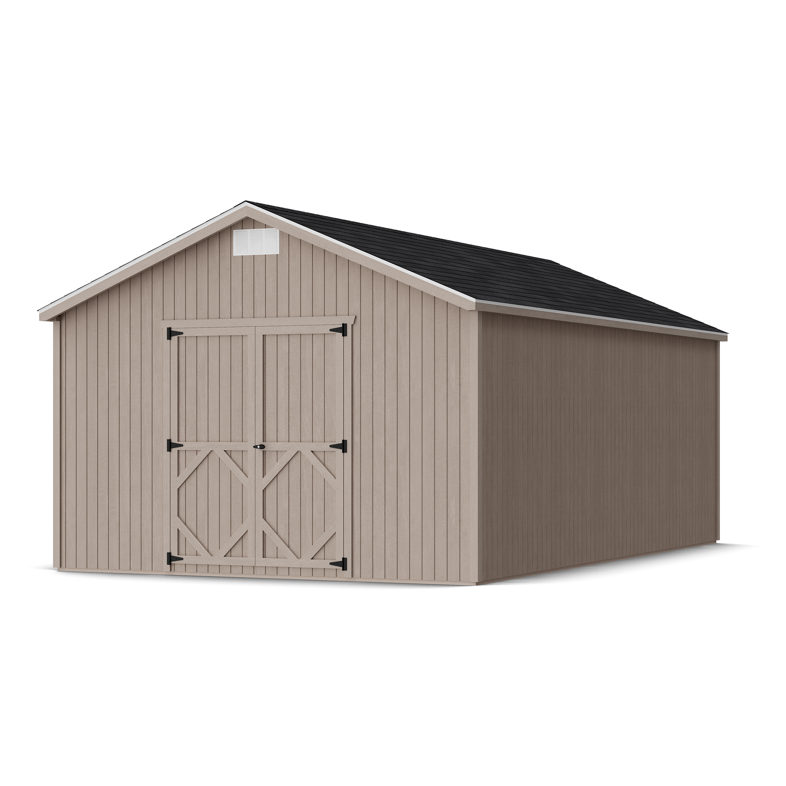 Rendering of Classic Gable Shed in assembly process ready to be painted.