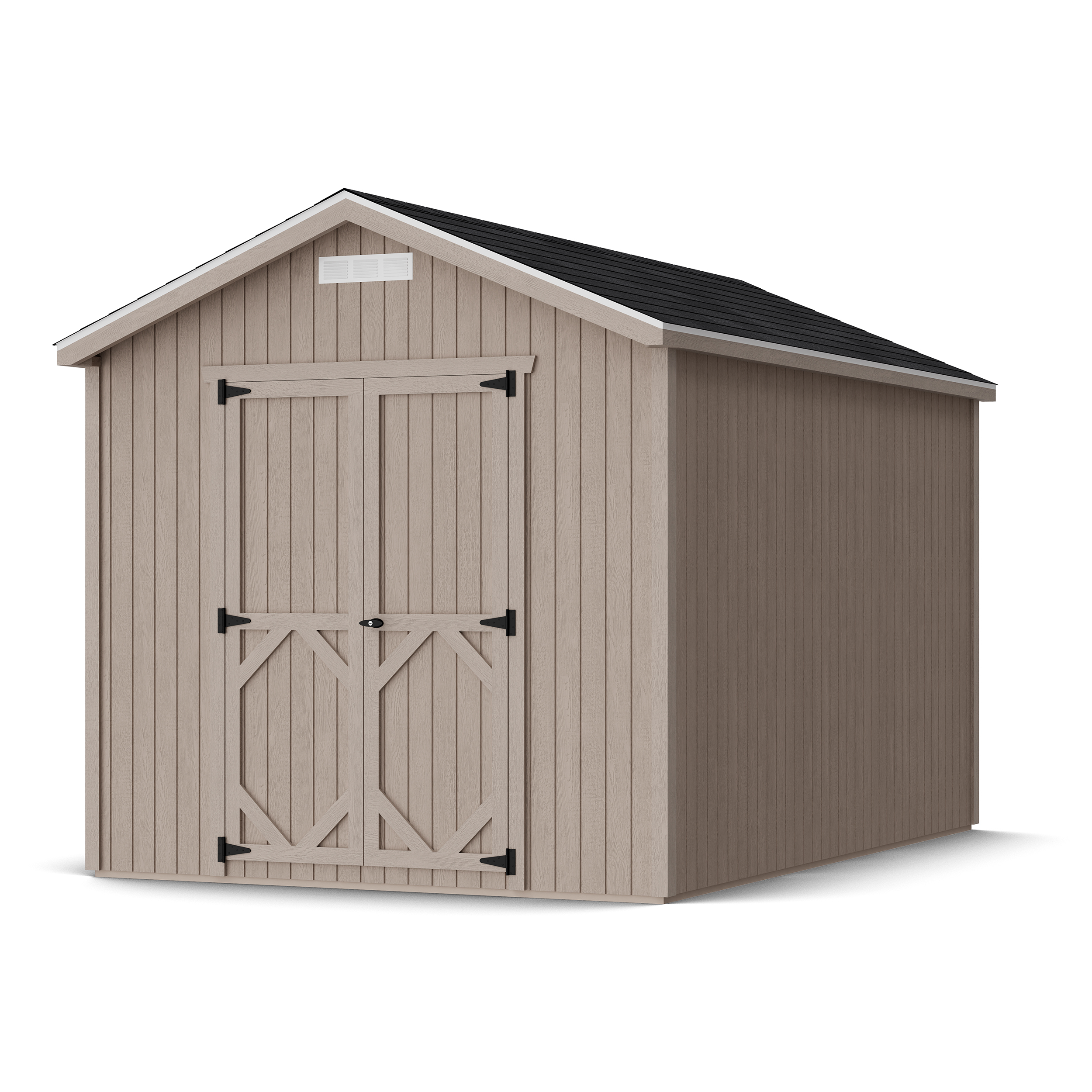 Rendering of Classic Gable Shed in assembly process ready to be painted.