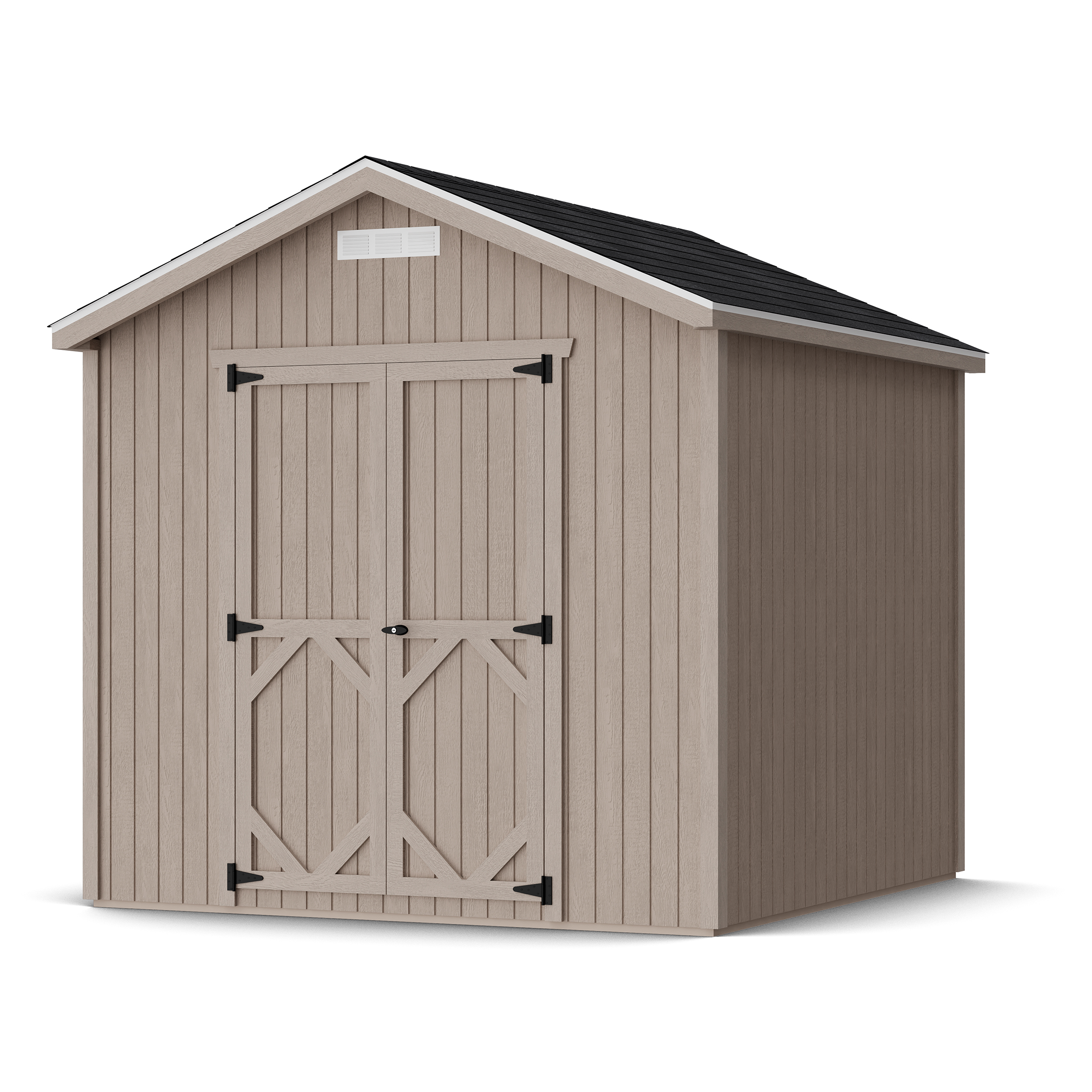Rendering of Classic Gable Shed in assembly process ready to be painted.
