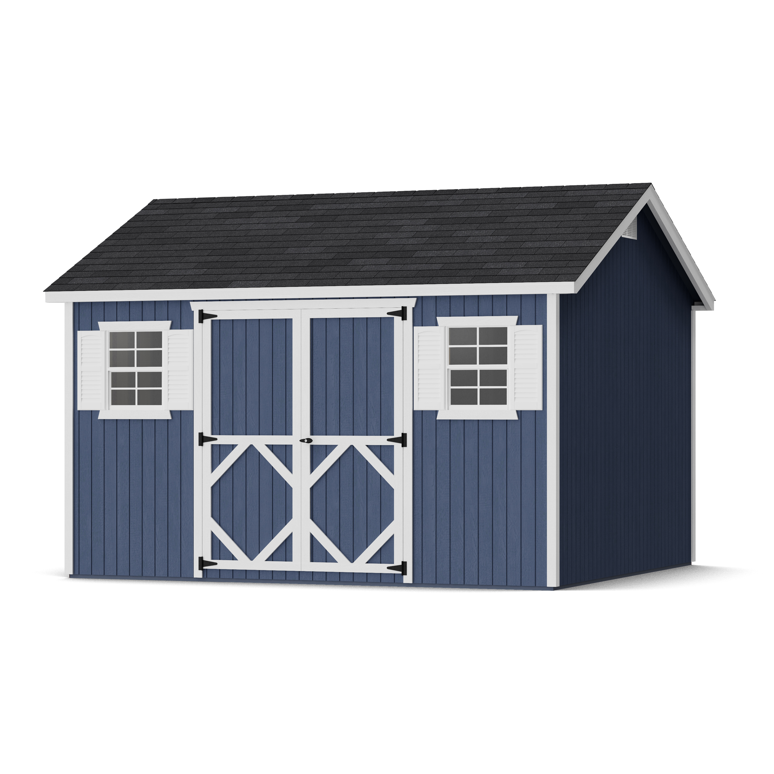 Rendering of Classic Workshop Shed with shingles and paint.