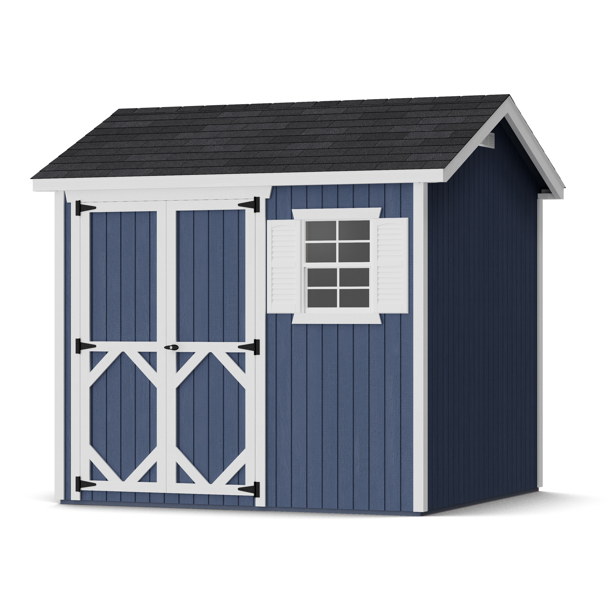 Rendering of Classic Workshop Shed with shingles and paint.
