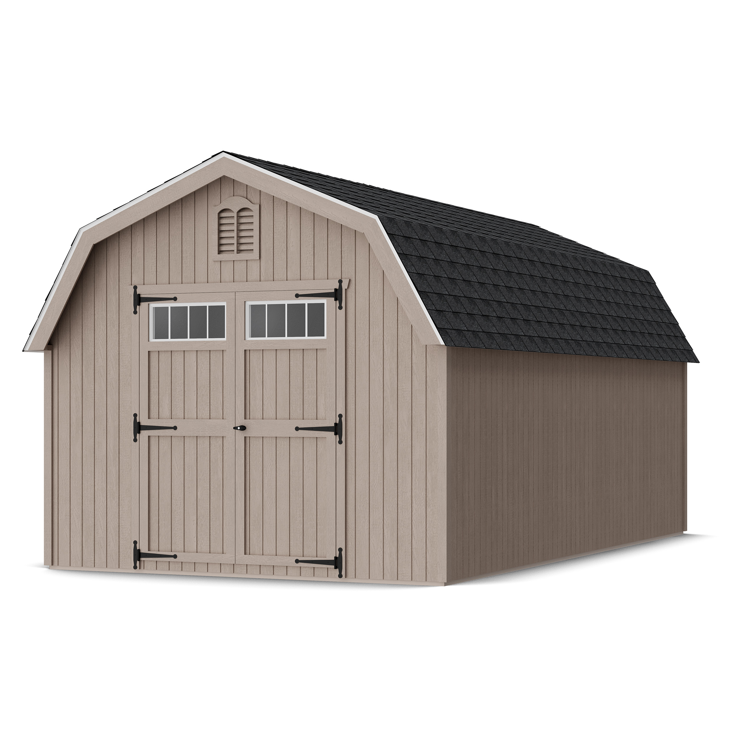 Rendering of Colonial Greenfield Barn Shed in assembly process ready to be painted.