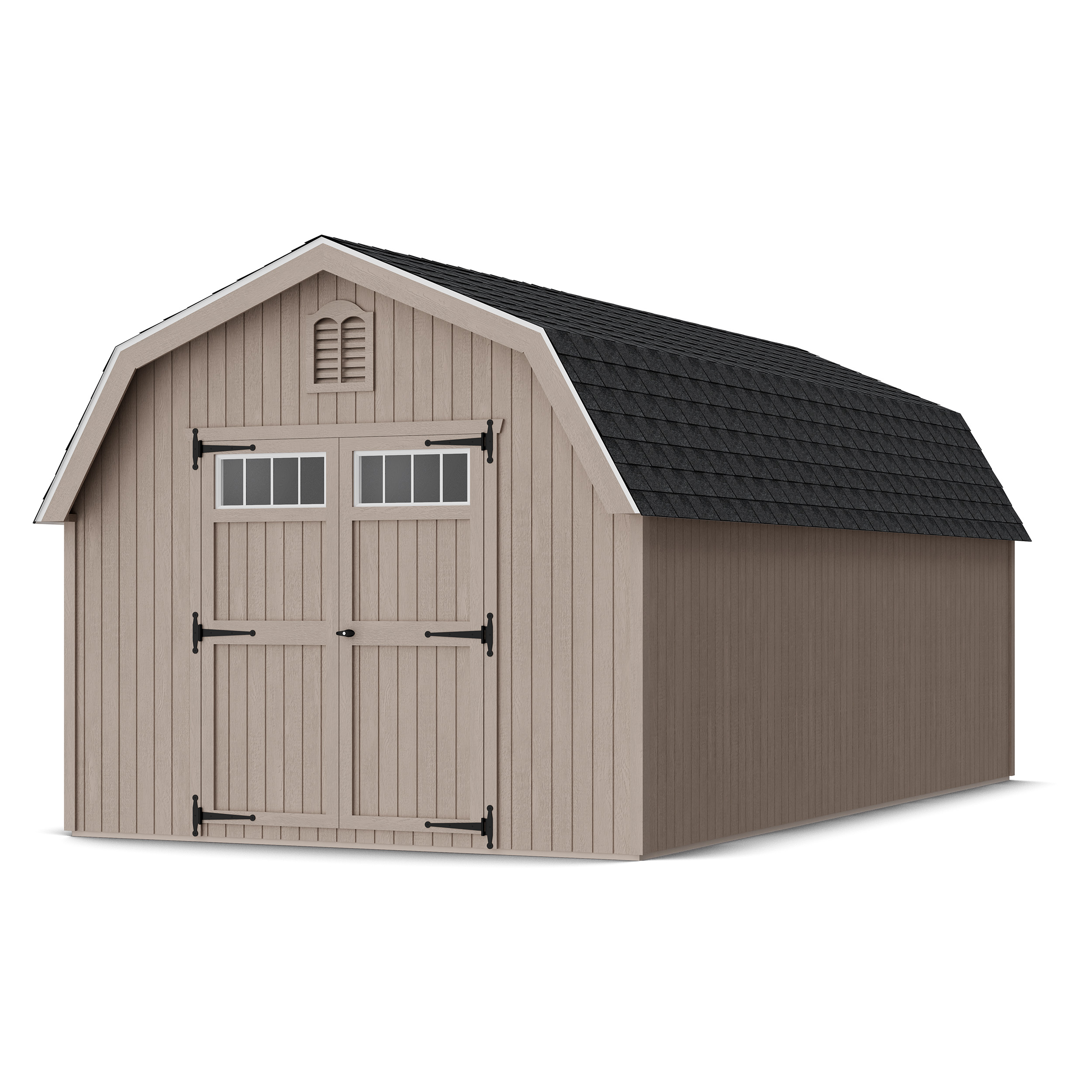 Rendering of Colonial Greenfield Barn Shed in assembly process ready to be painted.