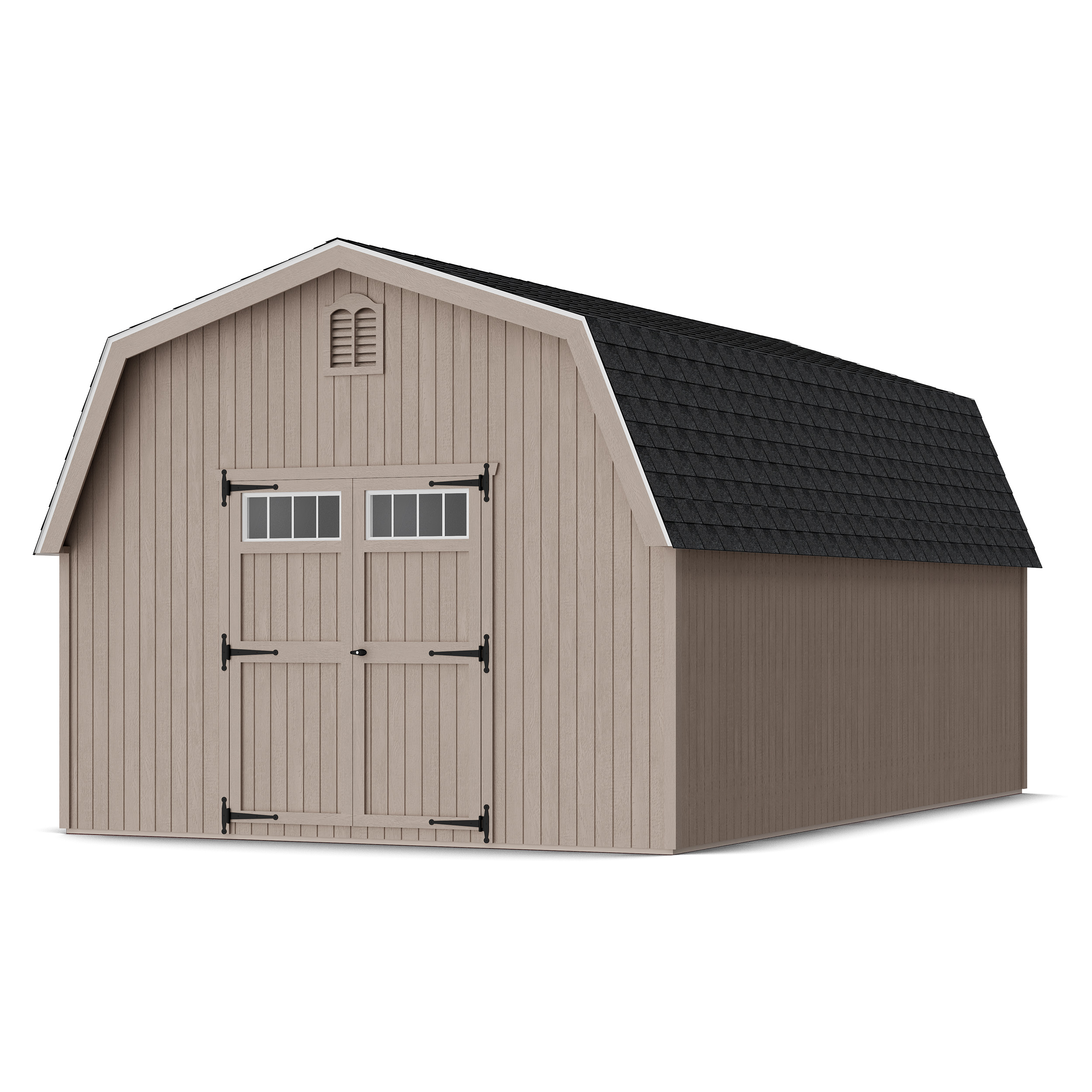 Rendering of Colonial Greenfield Barn Shed in assembly process ready to be painted.
