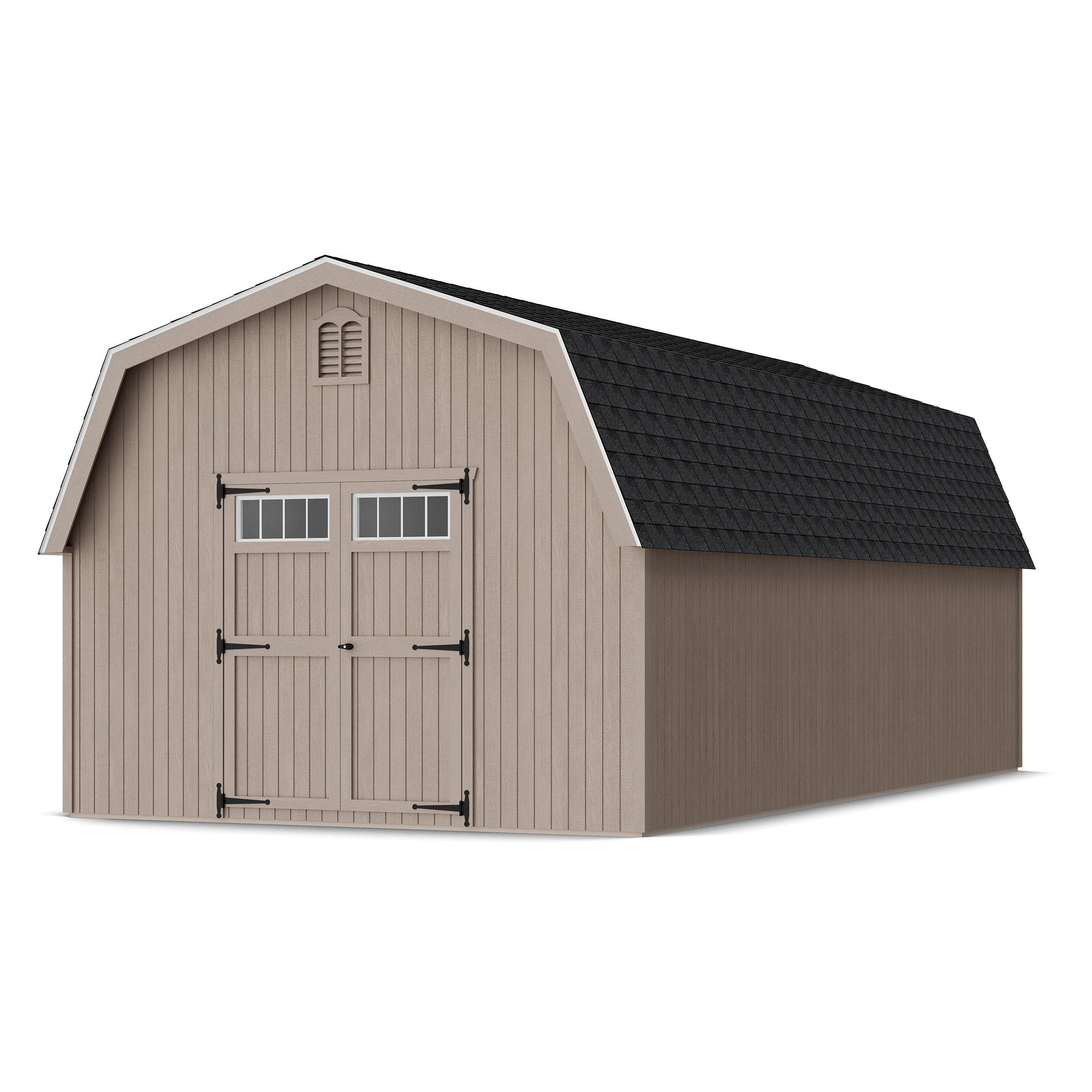 Rendering of Colonial Greenfield Barn Shed in assembly process ready to be painted.