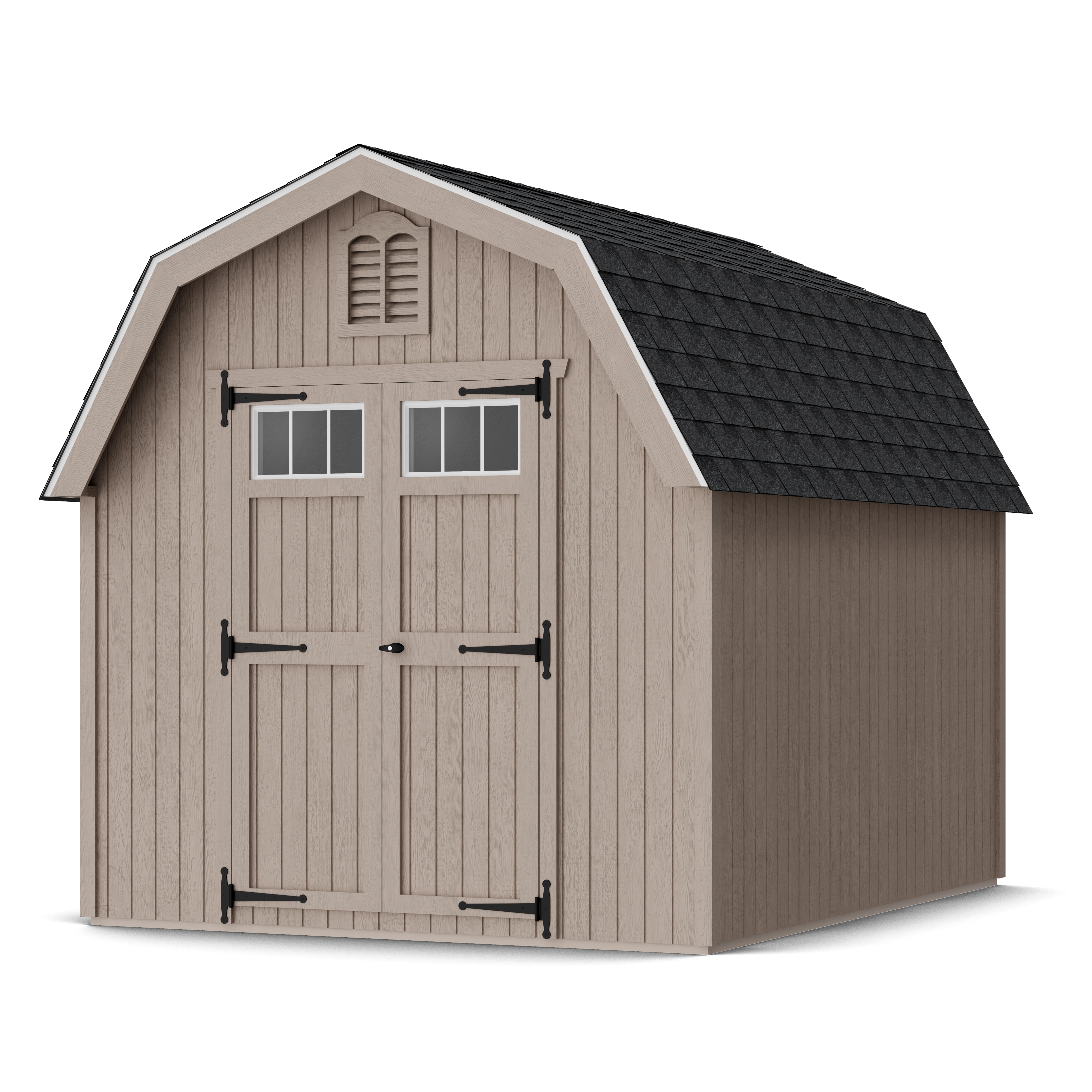 Rendering of Colonial Greenfield Barn Shed in assembly process ready to be painted.