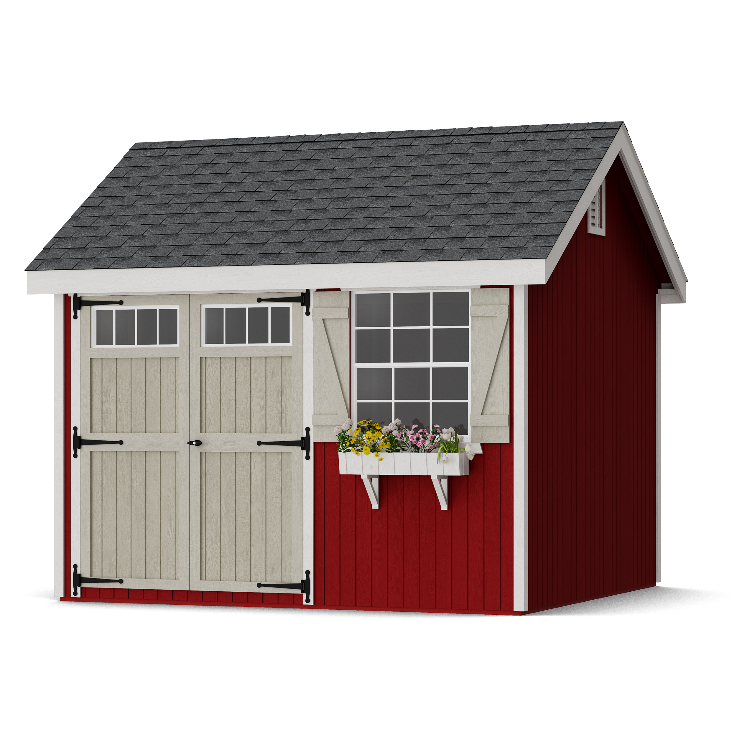 Rendering of Colonial Pinehurst Shed with shingles and paint.