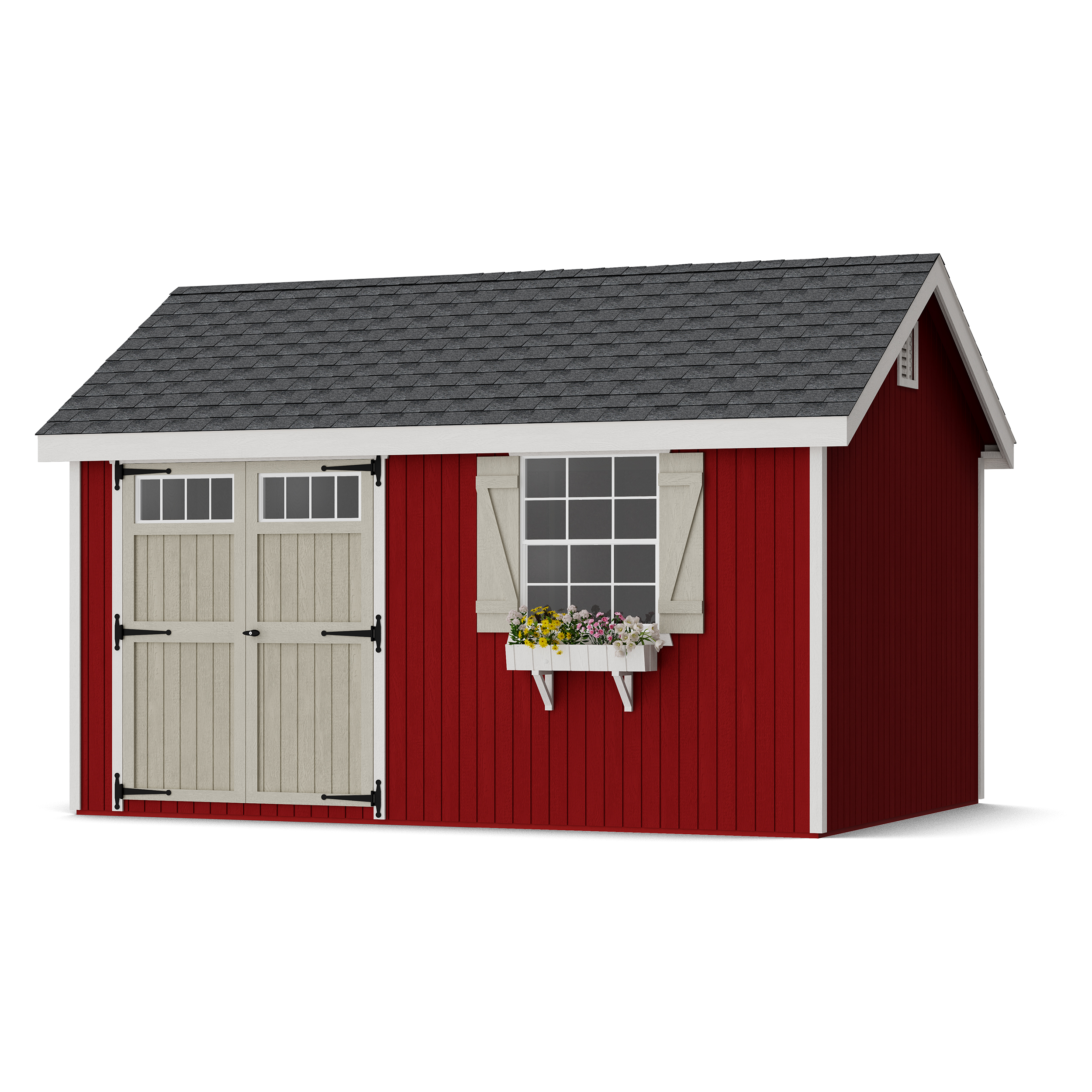 Rendering of Colonial Pinehurst Shed with shingles and paint.